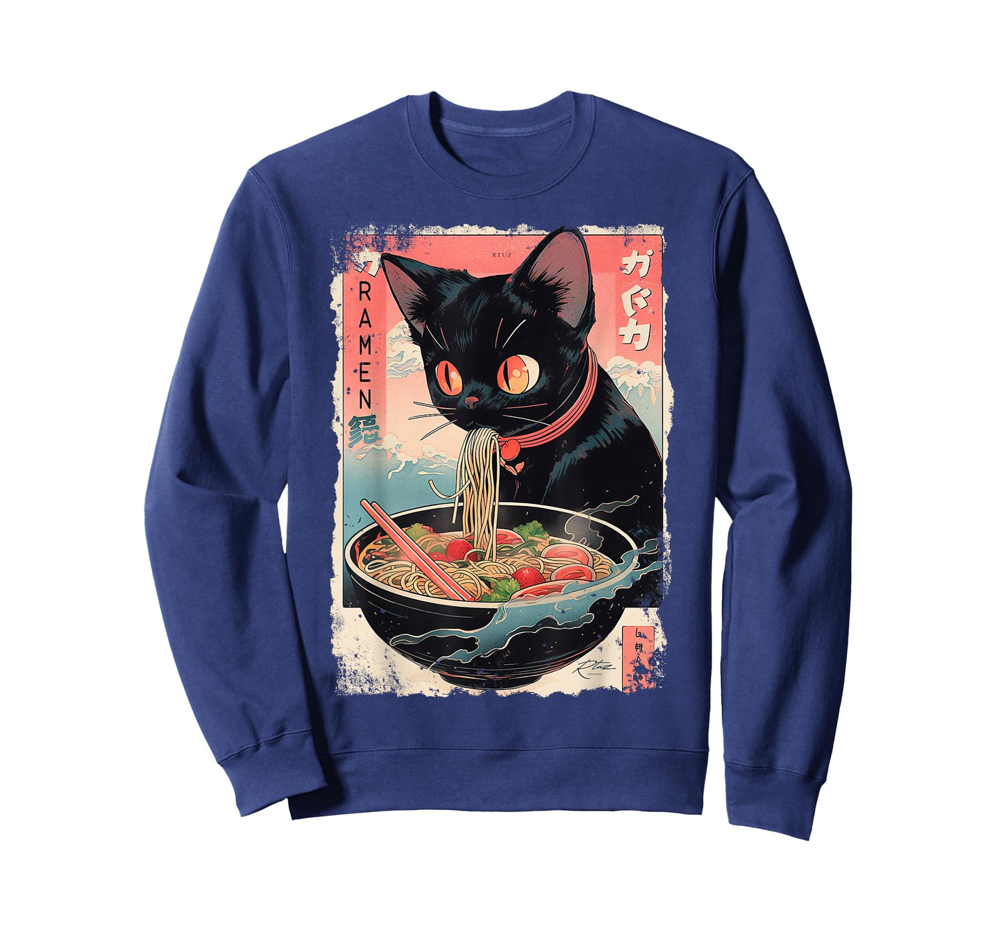 Ramen Noodles Cat Japan Y2K Kawaii Retro Cats Manga Anime T-Shirt