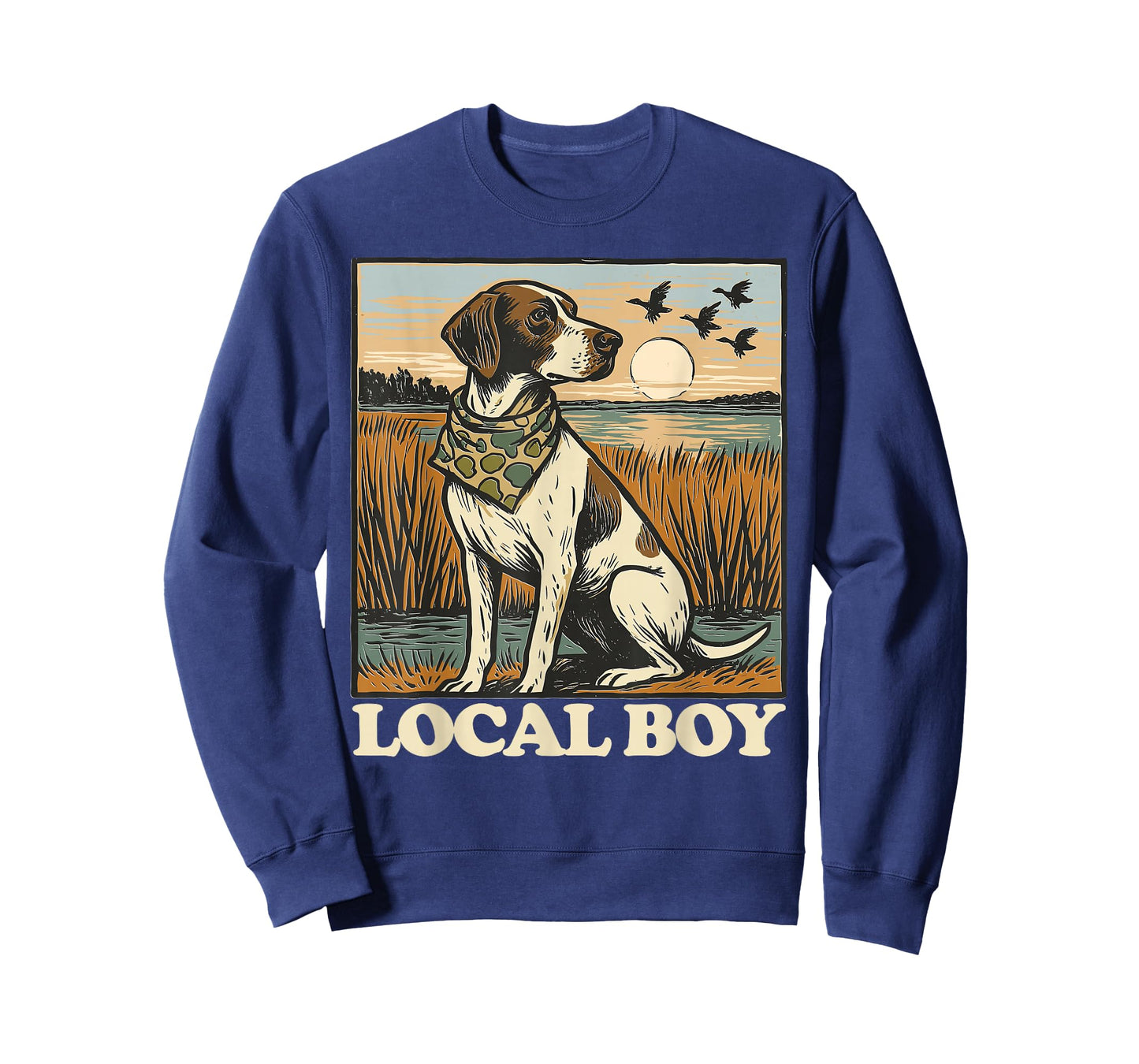 Local Boy GSP Pointer Hunting Dog Marsh Scene Sunset Vintage T-Shirt
