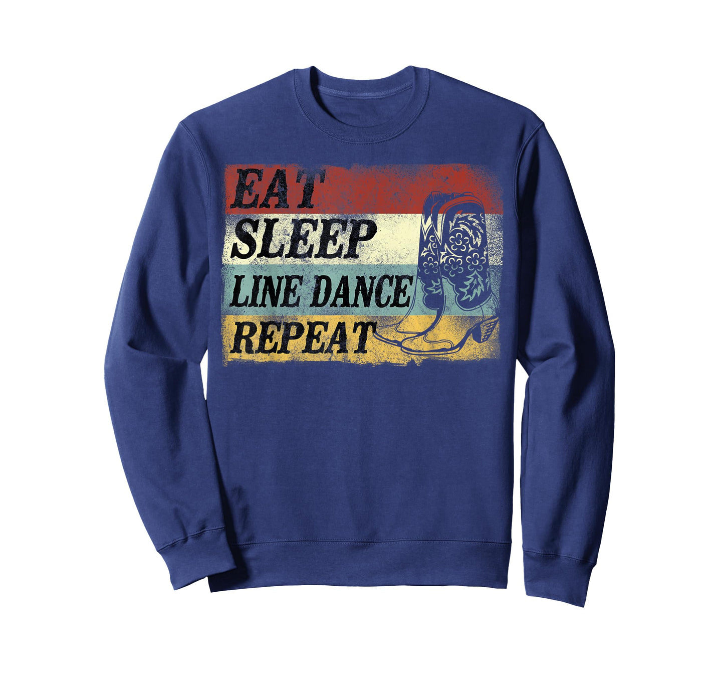 Line Dancing Dance Teacher Retro Vintage Eat Sleep Line T-Shirt