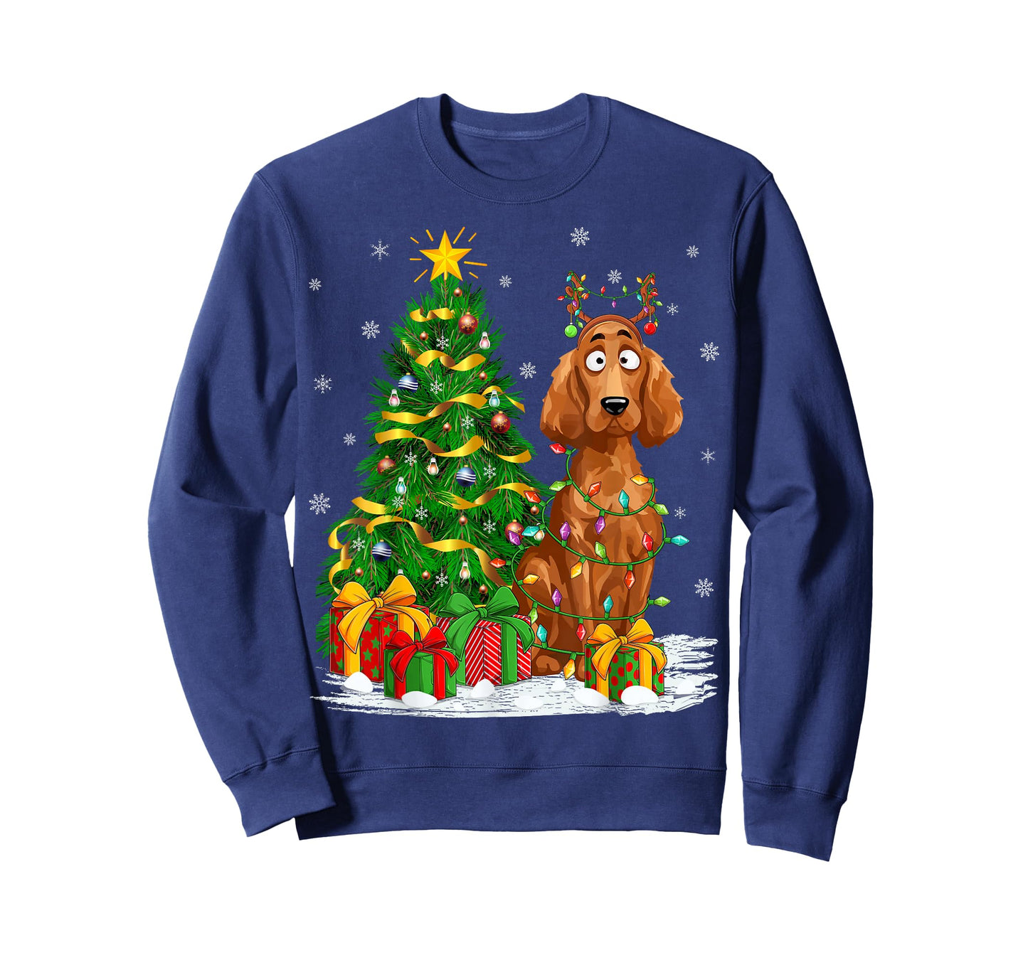 Irish Setter Dog Lover Xmas Lighting Irish Setter Christmas T-Shirt