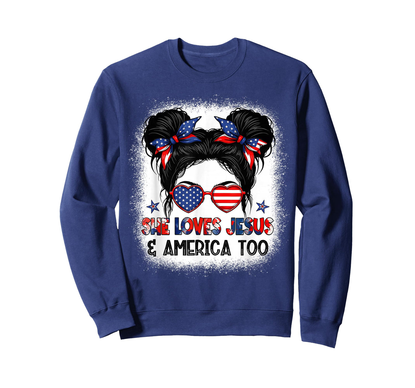 American Flag She Loves Jesus & America Too Christian Jesus T-Shirt