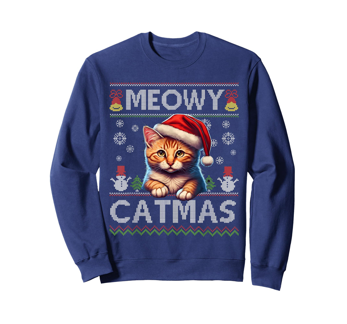 Meowy Catmas Cat Santa Christmas Kitten Xmas Ugly Sweater T-Shirt