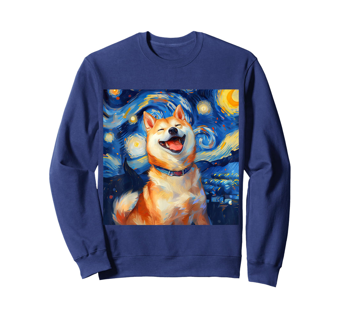 Cute Shiba Inu Dog Starry Night Vincent Van Gogh Painting T-Shirt