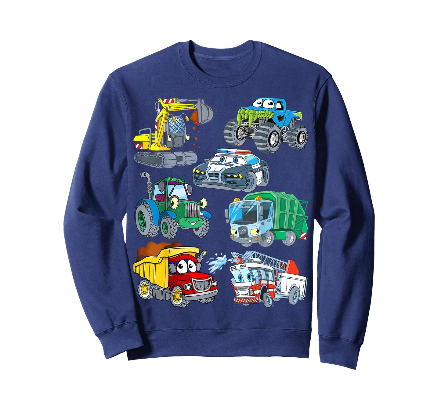 Excavator Fire Engine Police Car Monster Truck for Boys T-Shirt