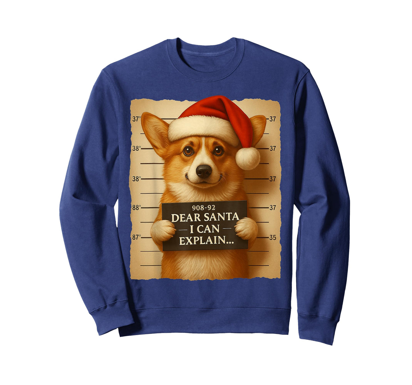 Funny Christmas Dog - Cute Corgi Santa Hat Tee T-Shirt