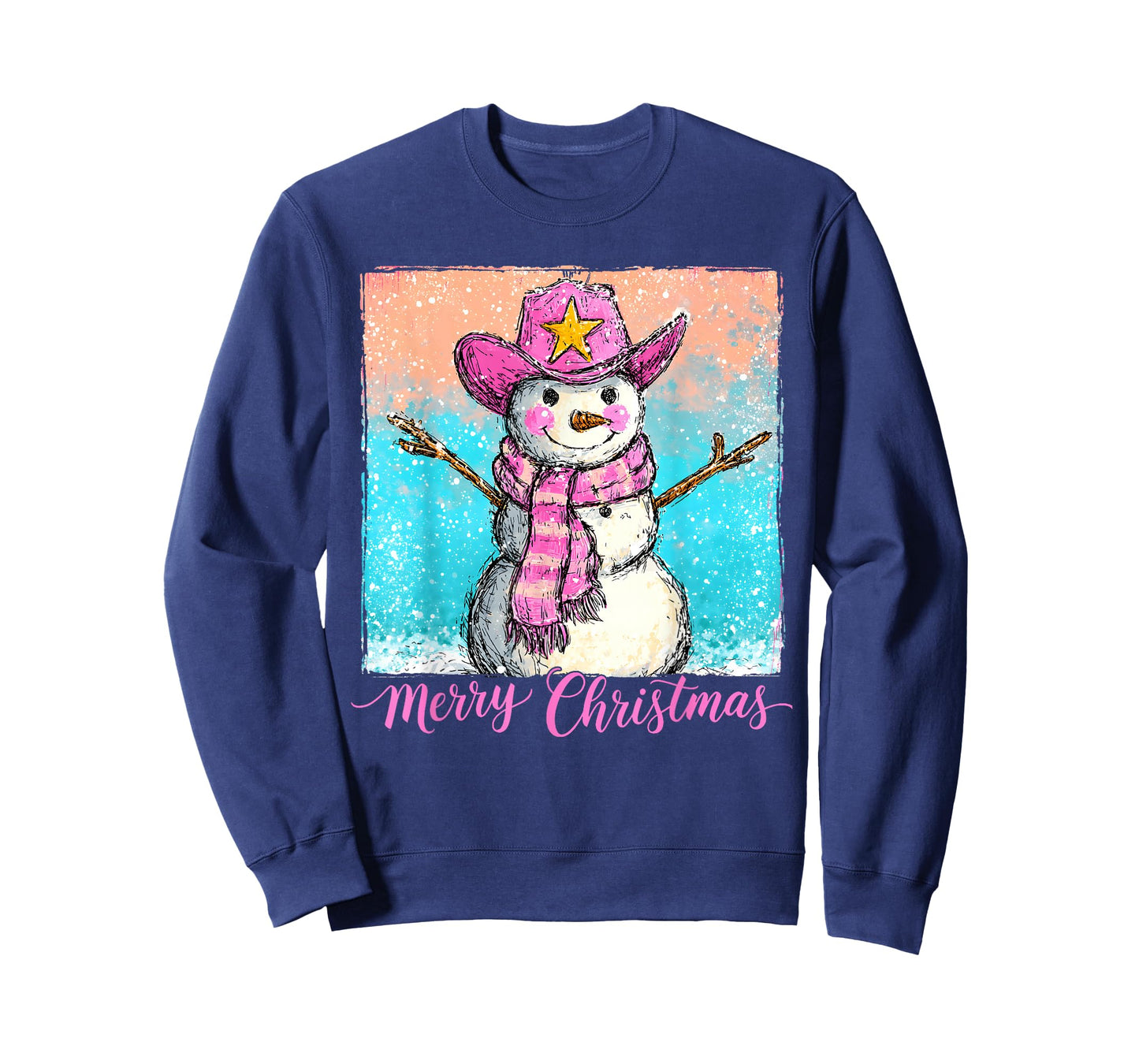 Funny Howdy Cowboy Snowman Western Merry Christmas 2025 T-Shirt