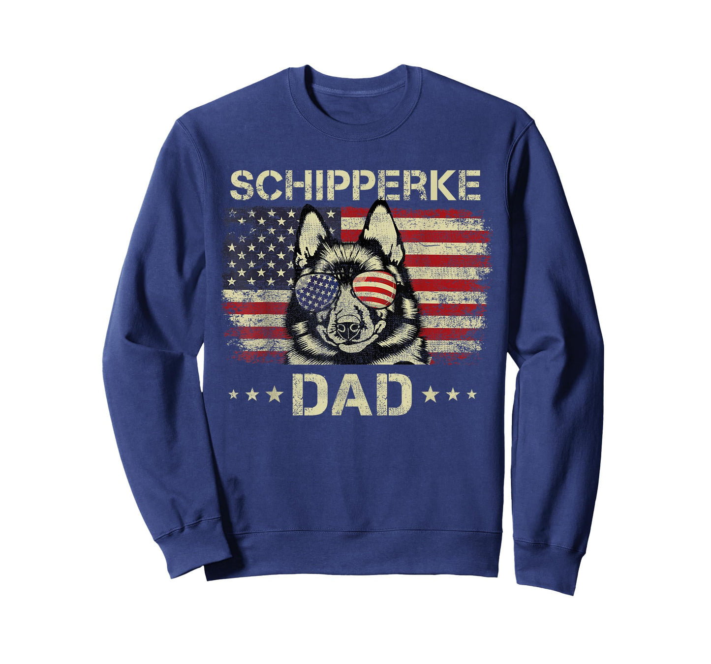 Schipperke Dad Dog Lovers American Flag 4th Of July T-Shirt for Women Men
