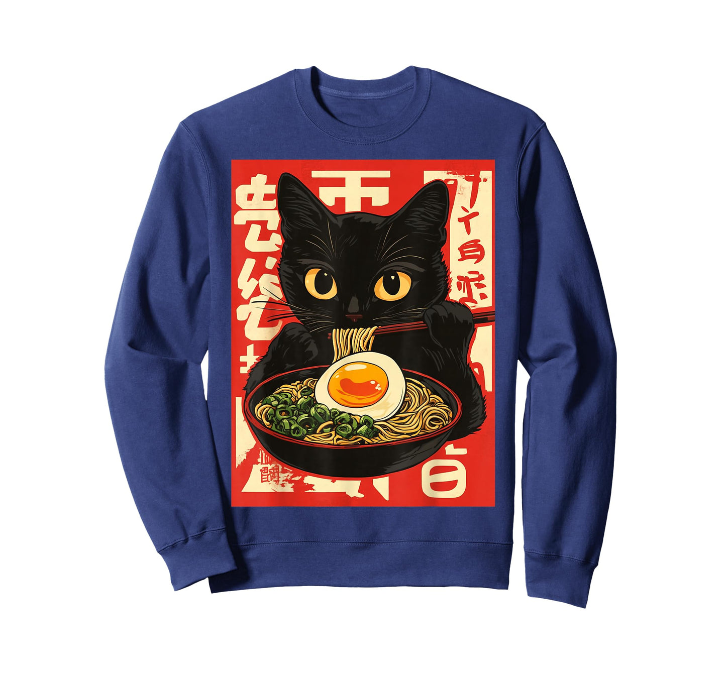 Kawaii Cat Eating Ramen Noodle Anime Retro Japanese T-Shirt
