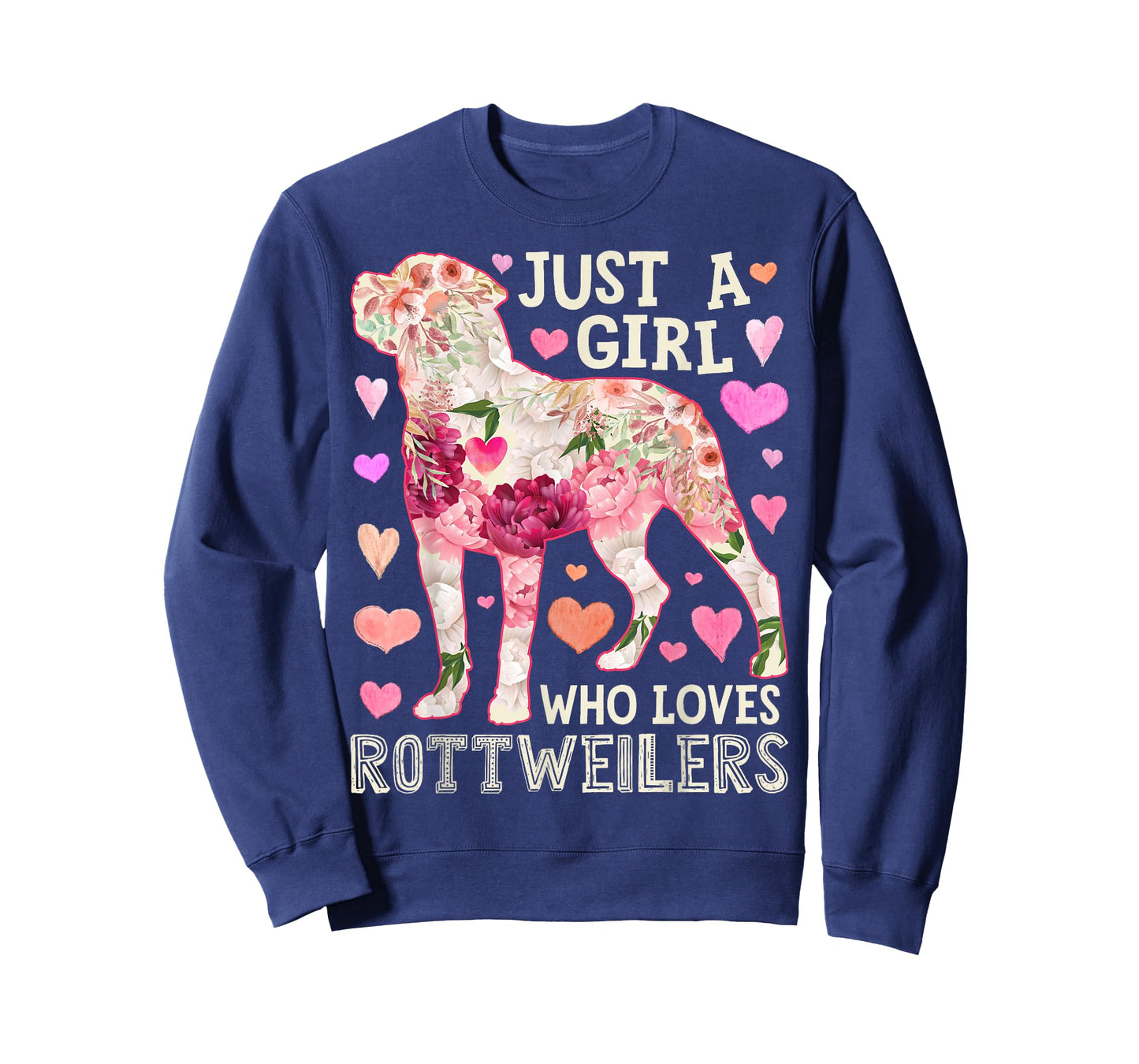 Rottweiler Just A Girl Who Loves Dog Flower Women Floral T-Shirt