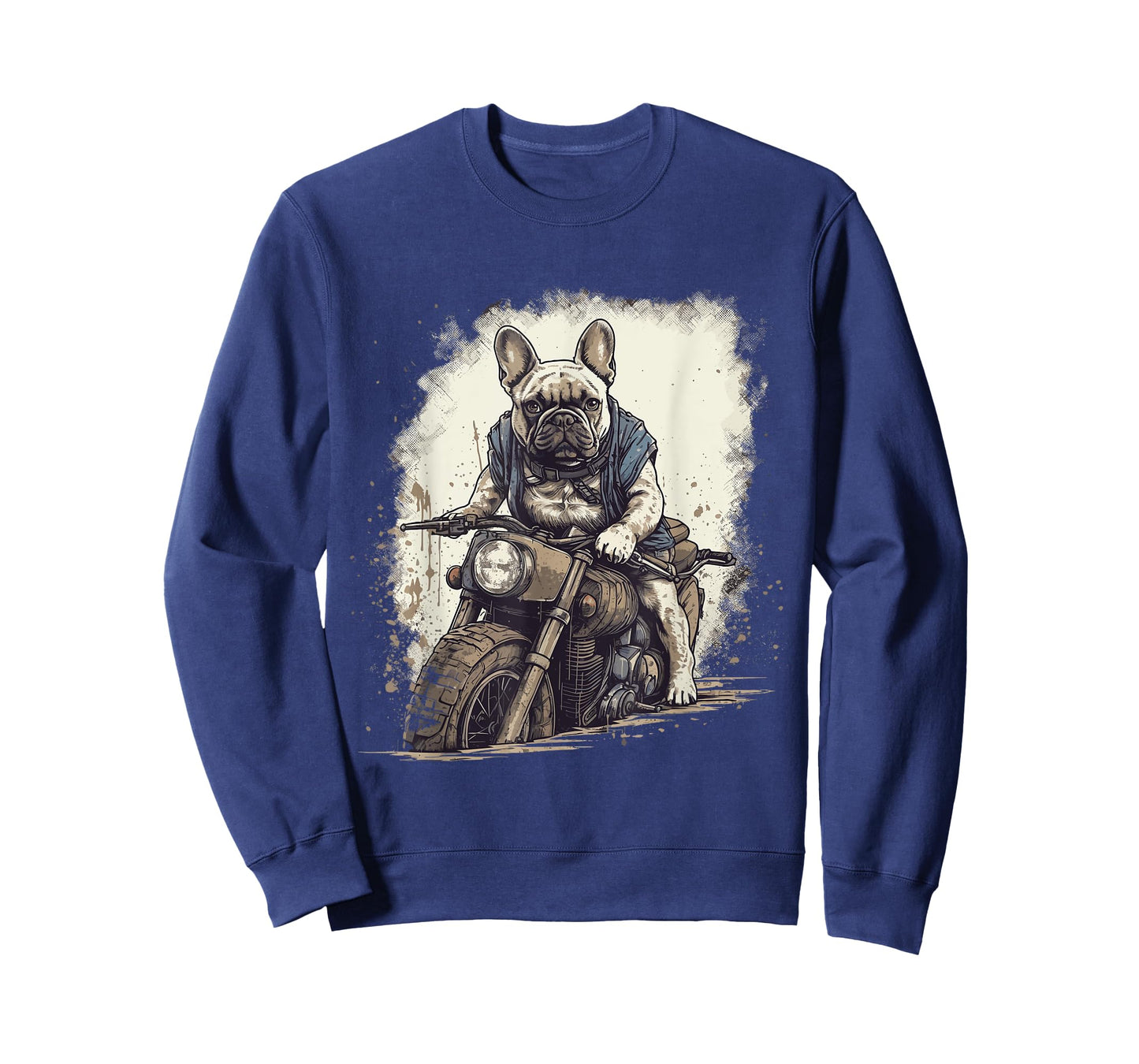 Funny Vintage French Bulldog Biker French Bulldog Motorcycle T-Shirt for Men Women