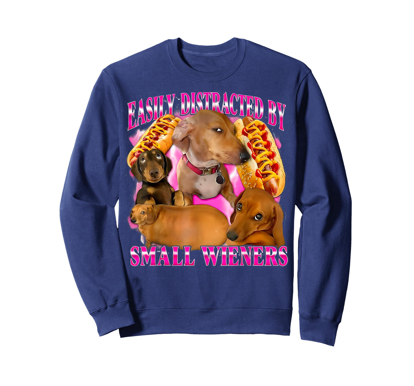 Inappropriate Easily Distracted by Small Dachshund Funny T-Shirt