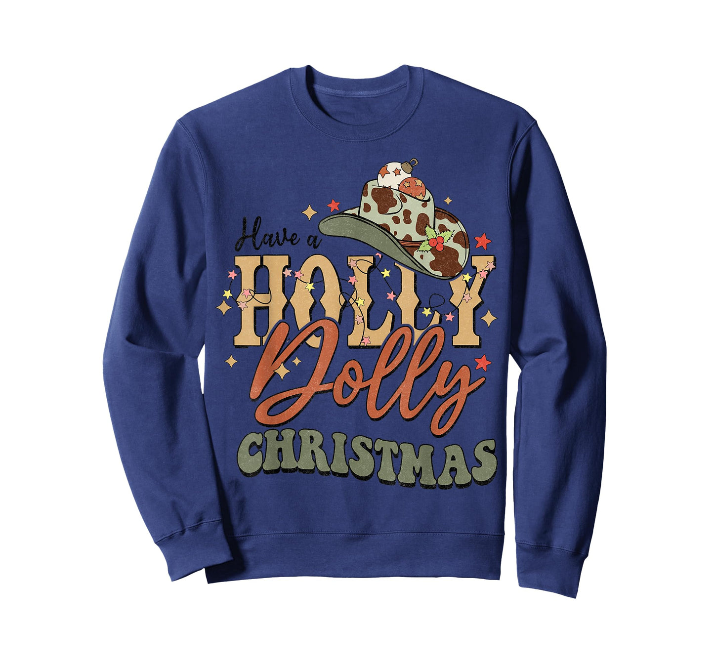 Vintage Western Christmas Howdy Xmas Cowboy Hat Retro Jolly T-Shirt