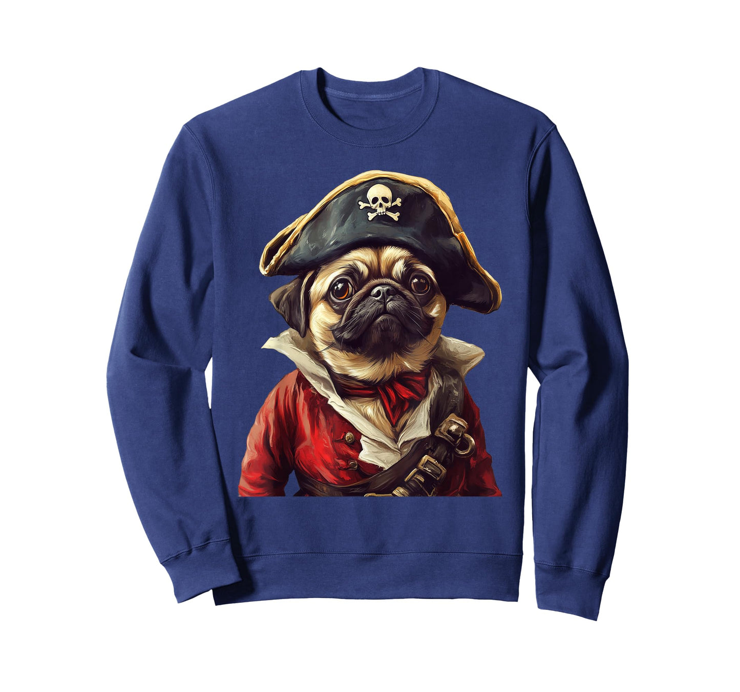 Pug Dressed As A Pirate Funny Dog Pug Halloween T-Shirt