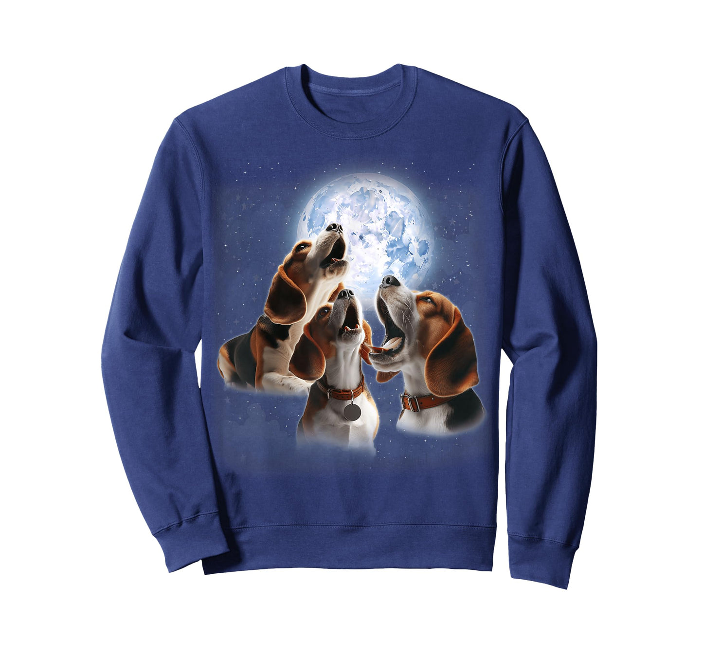 3 Beagles Howling At The Moon Funny Pet Beagle Dog Lover Kid T-Shirt