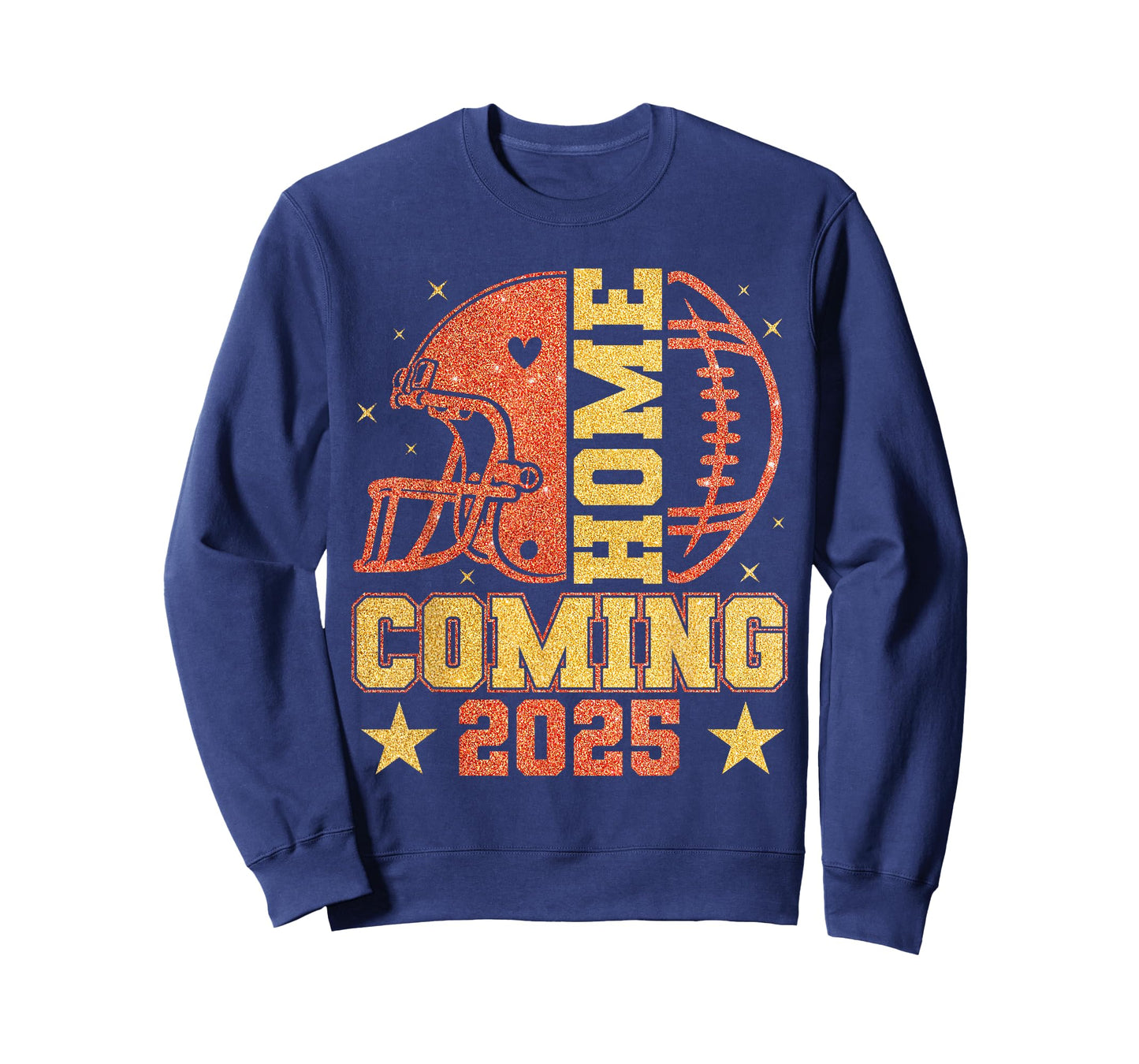 Homecoming 2025 HOCO Football Mama Girl Orange Gold Vibes T-Shirt