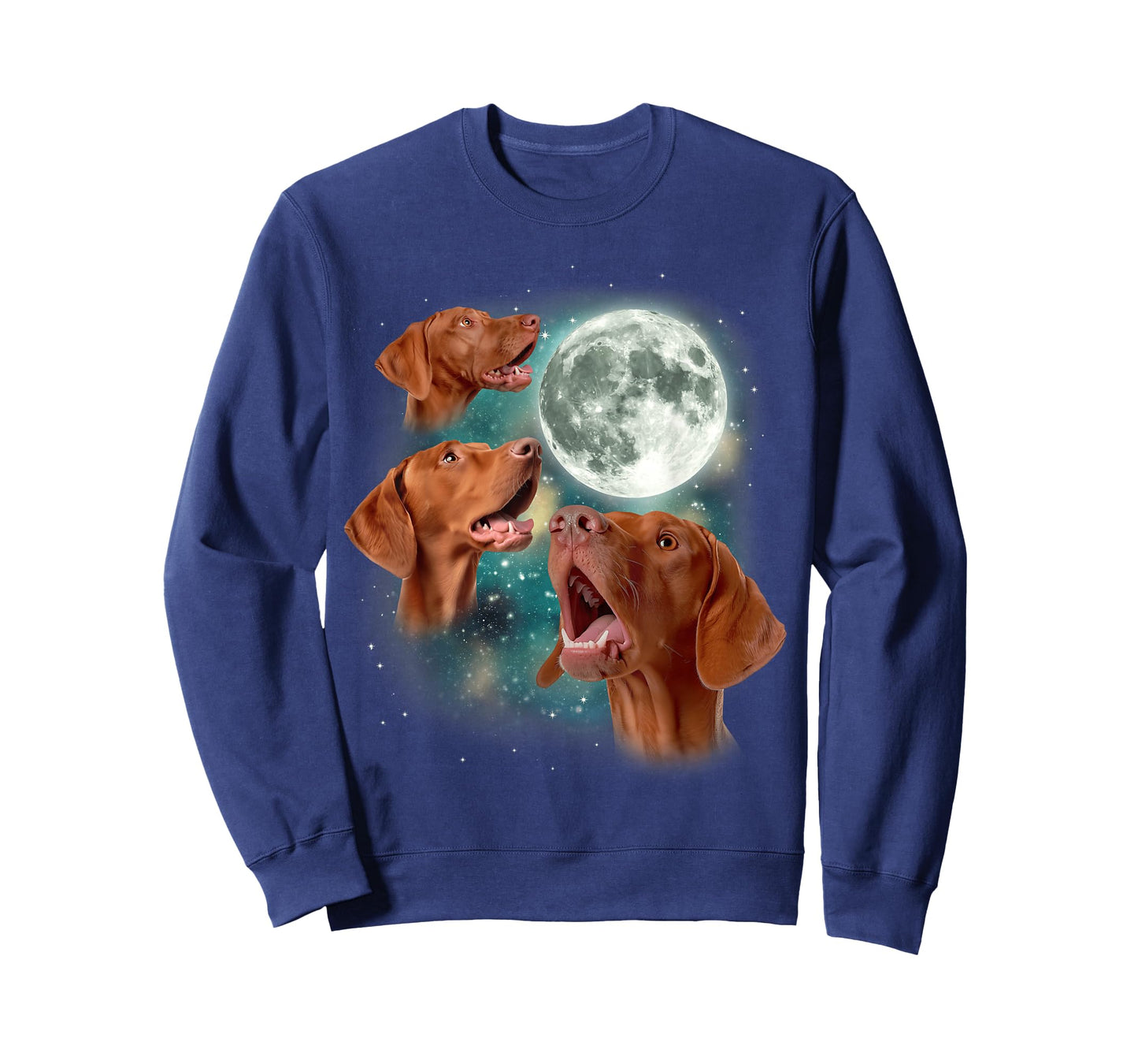 Three Vizsla Moon | 3 Magyar Meme Magic Dog Vizslas Canine T-Shirt