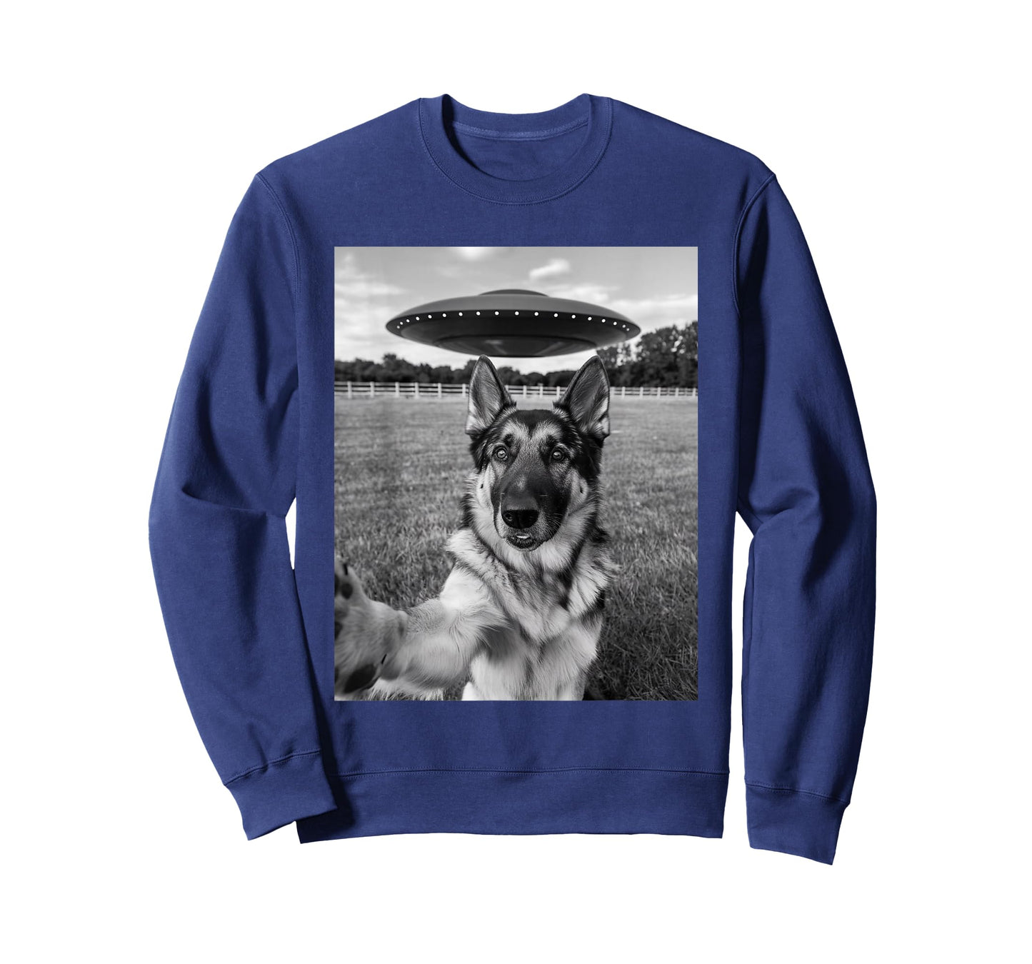 Funny German Shepherd Ufo Selfie T-Shirt