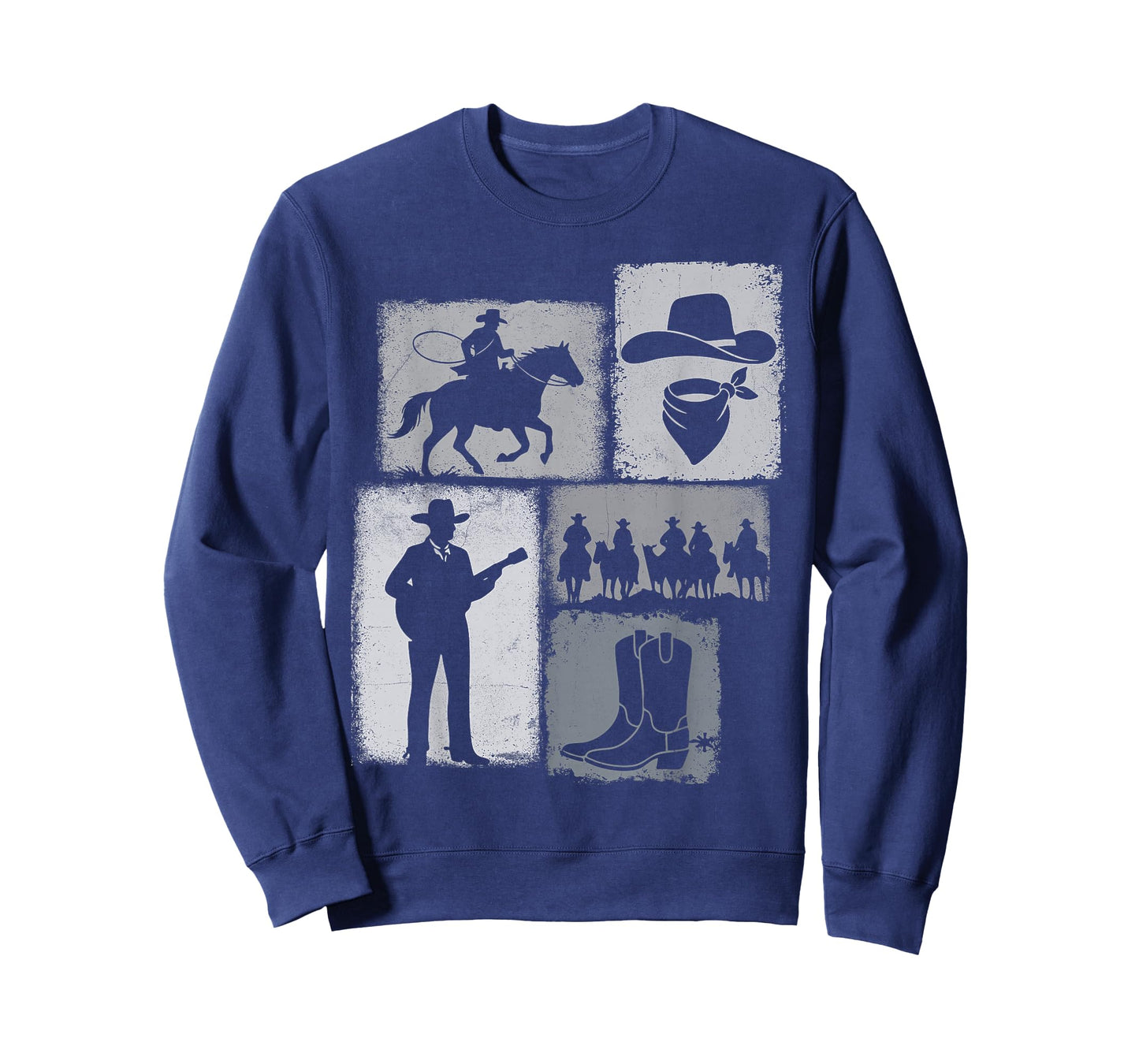 Cowboy Vintage Collage Western Rancher Horseman Rodeo Rider T-Shirt