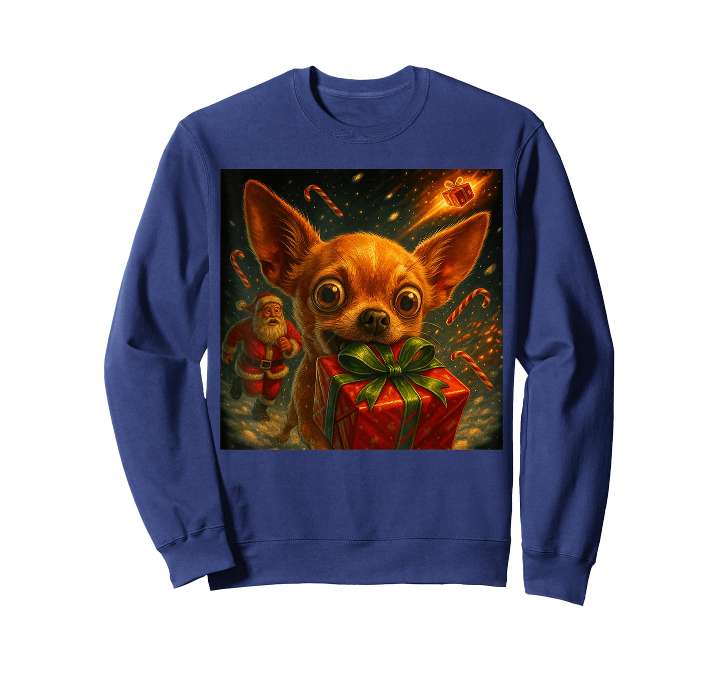 Funny Chihuahua Christmas Shirt - Selfie Chi and Santa Xmas T-Shirt