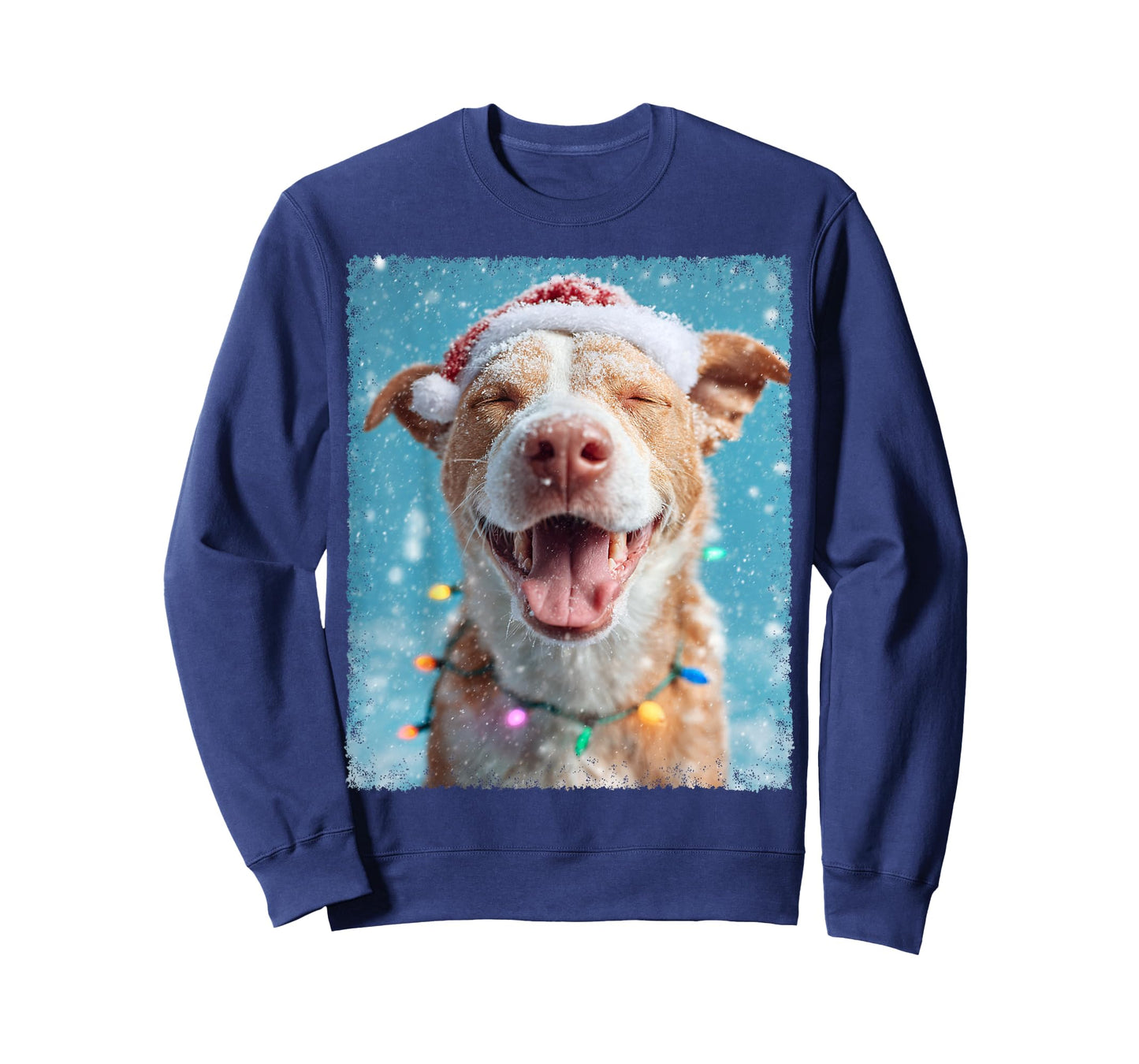 Xmas Pitbull Dog Christmas Light T-Shirt