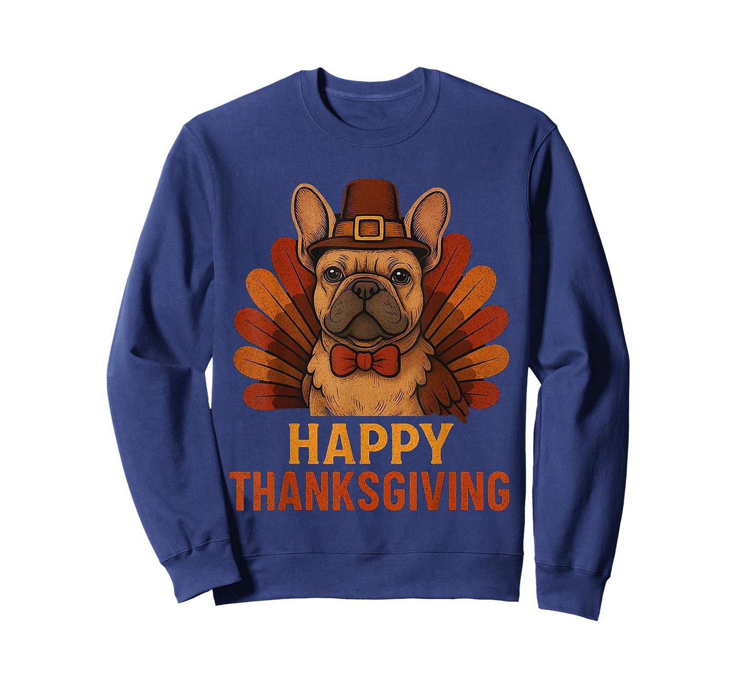 Cute Dog Frenchie Happy Thanksgiving Santa Christmas Xmas T-Shirt