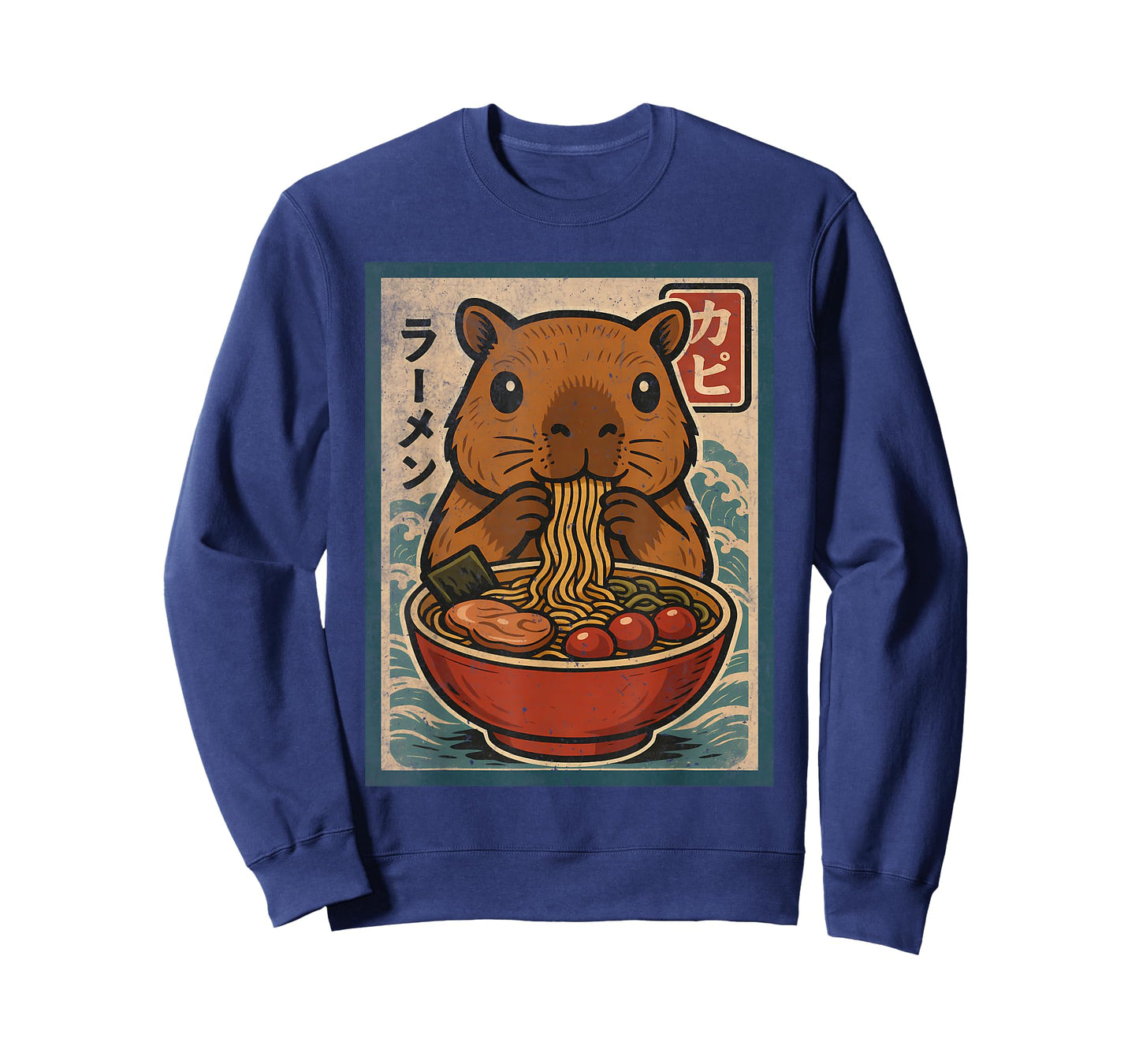 Kawaii Capybara Eating Ramen Noodles Cute Japanese Food T-Shirt