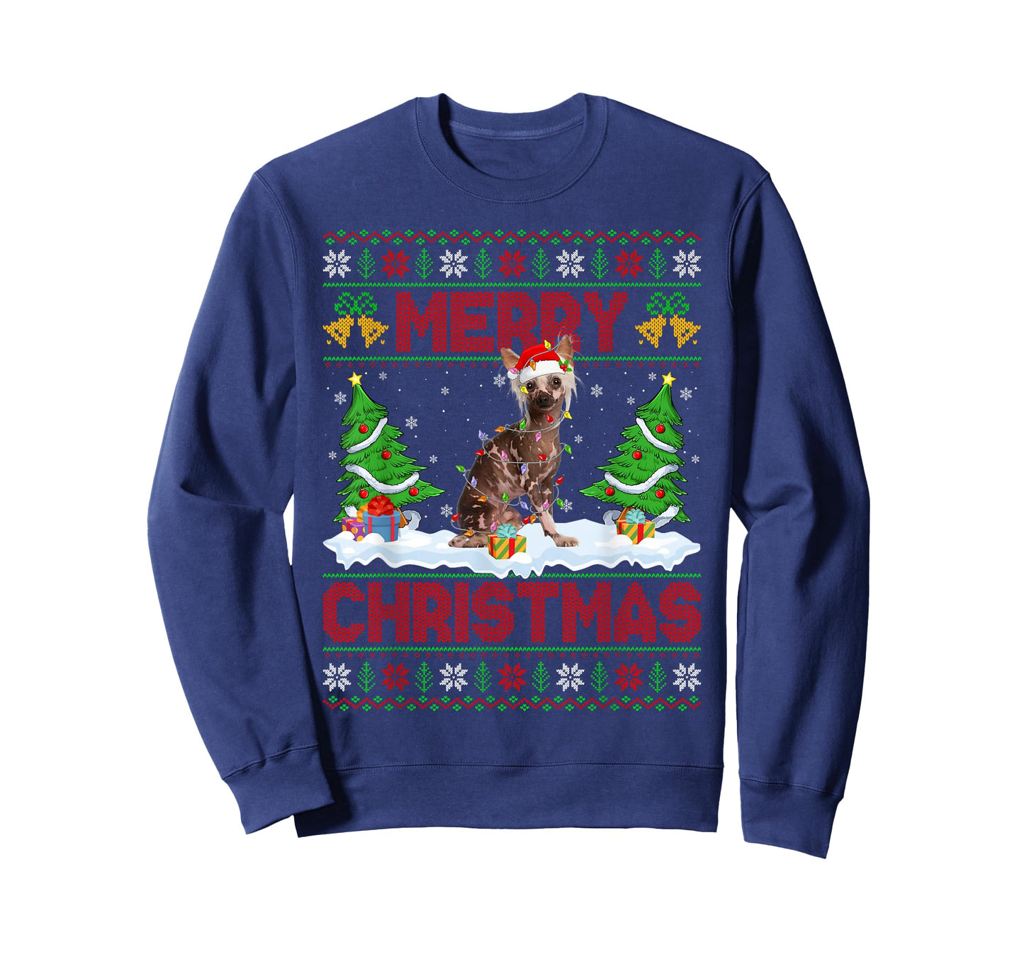 Chinese Crested Ugly Xmas Sweater Funny Pet Dog Christmas T-Shirt