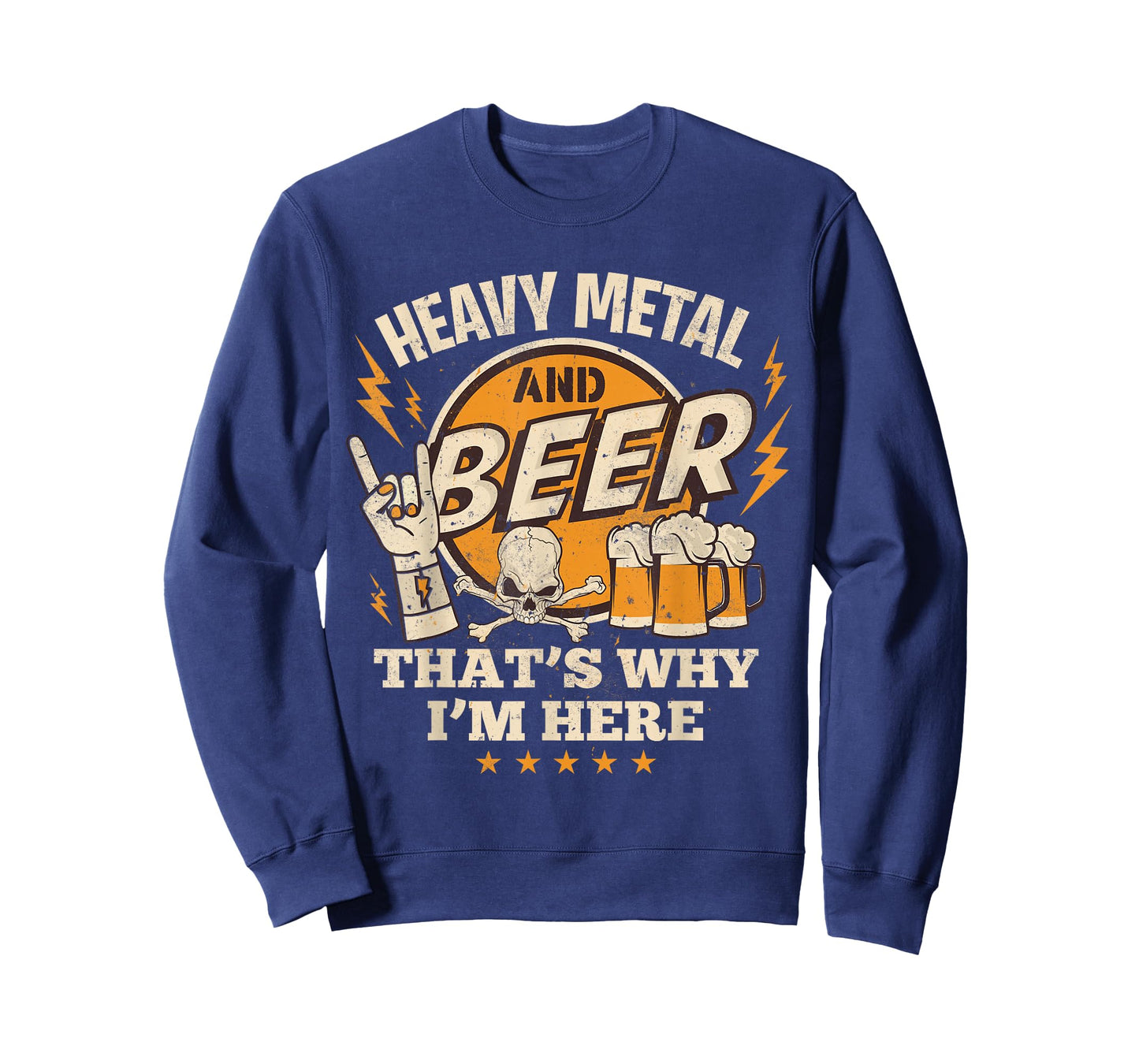 Metalhead Heavy Metal and Beer That's Why I'm Here Punk Rock T-Shirt