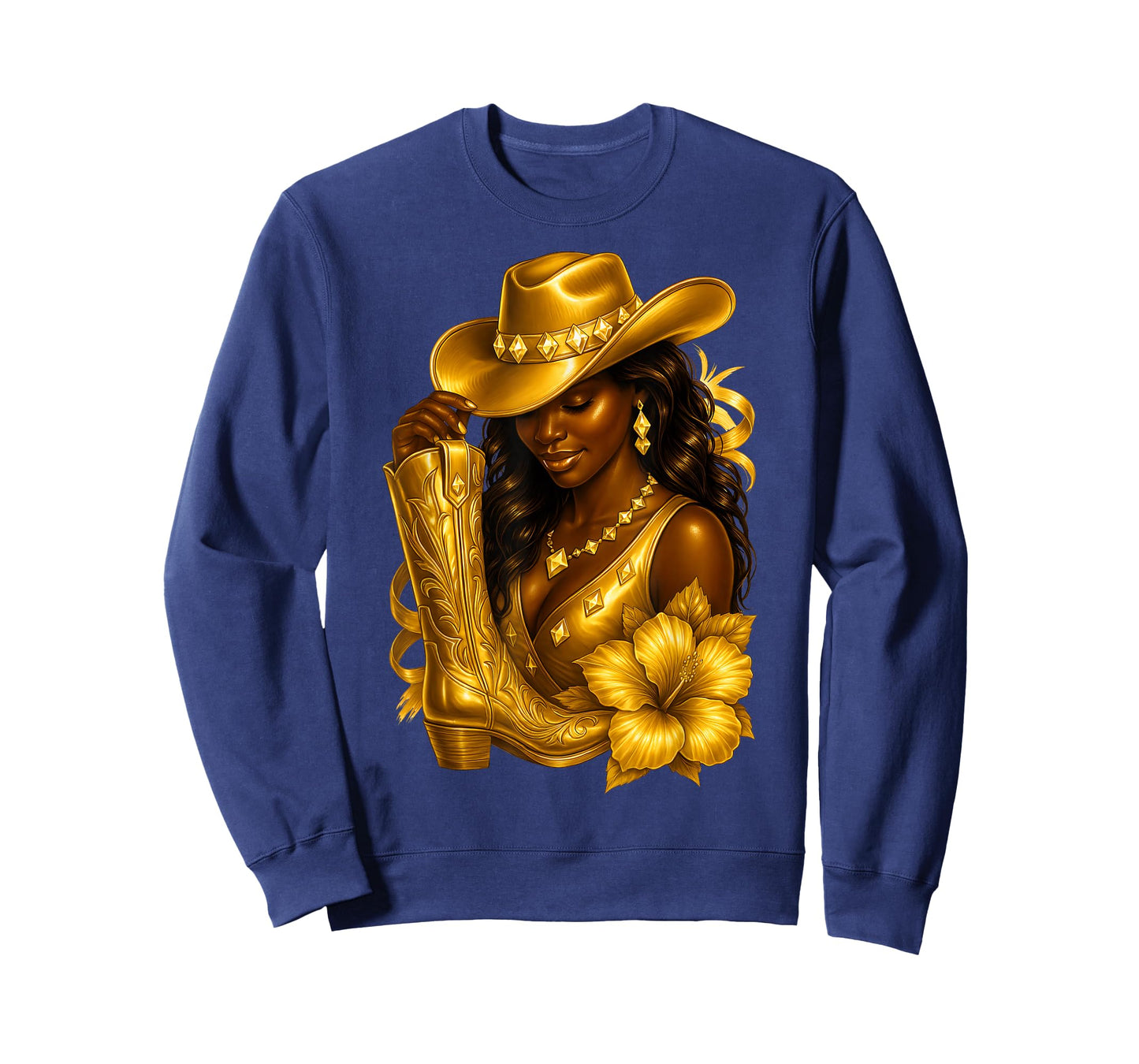 Black African American Glam Cowgirl Melanin Country Girls T-Shirt