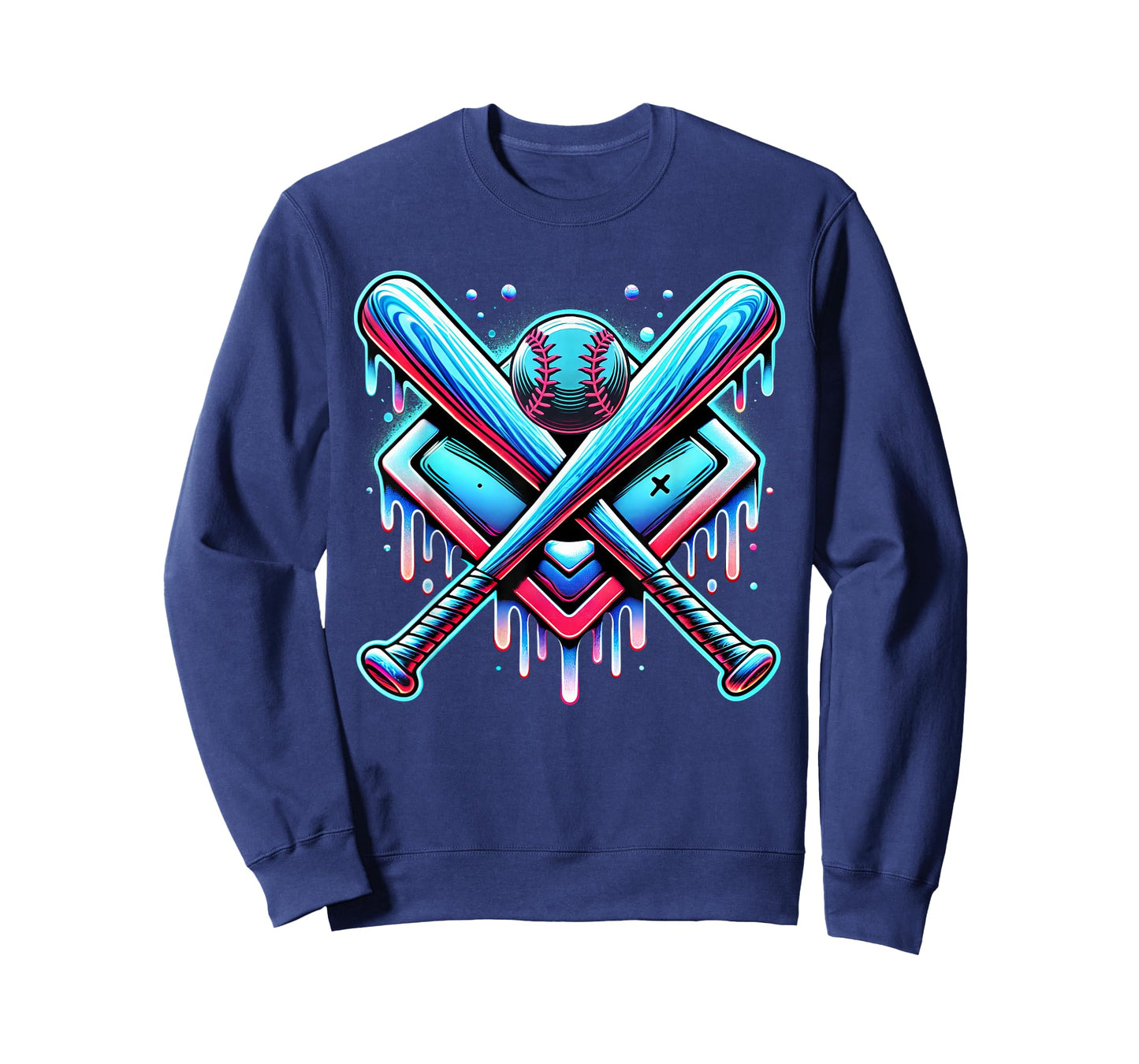 Baseball Dripping Ice Cream Drip Youth Boys Baseball T-Shirt