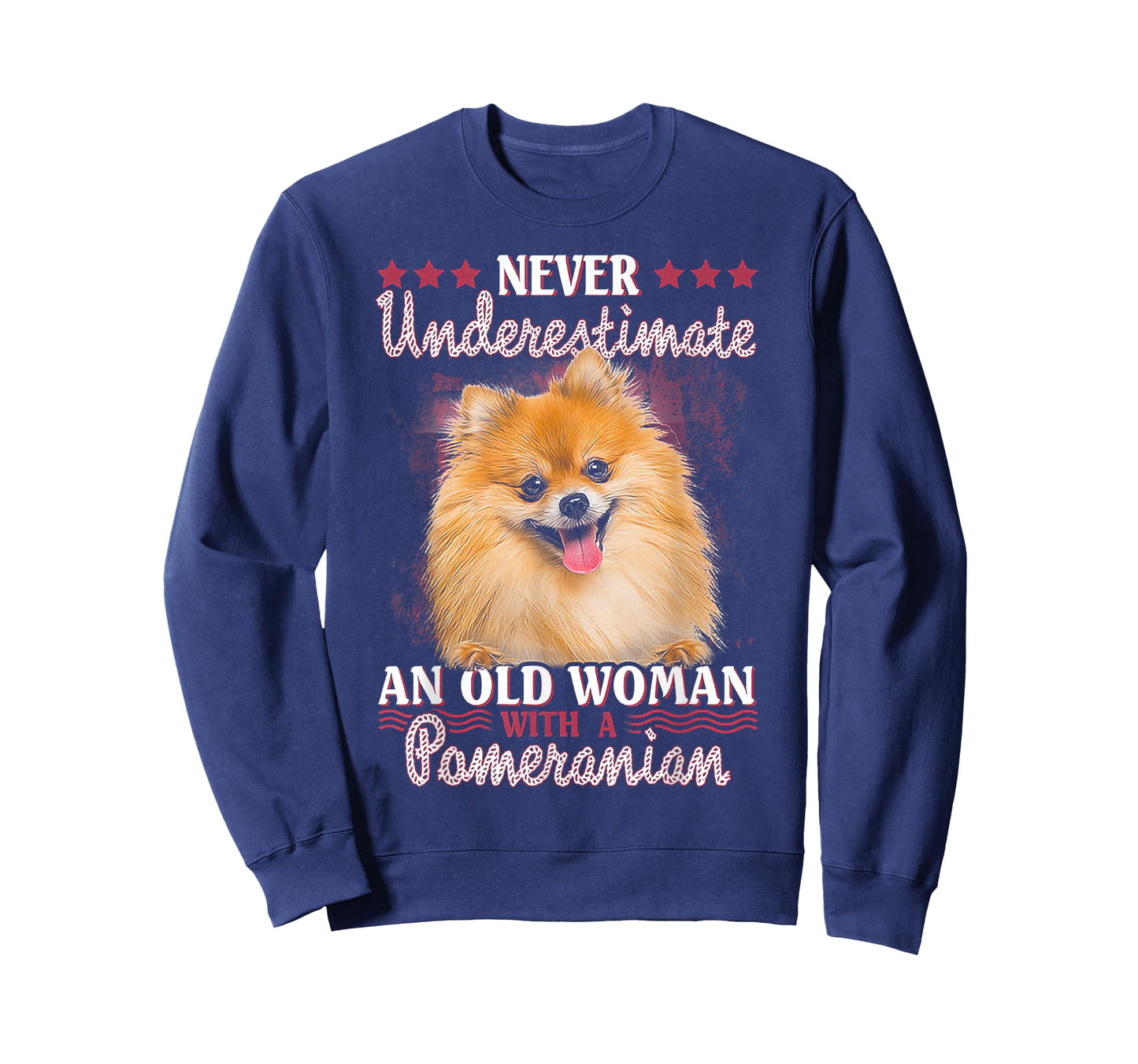 Never Underestimate an Old Woman with Pomeranian T-Shirt Small