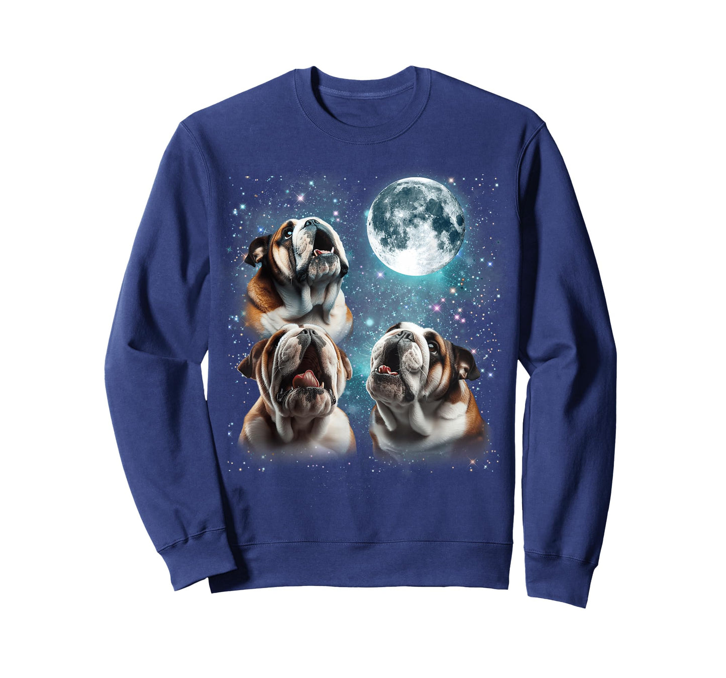 3 English Bulldog Moon Howling Funny Gifts For Men Women Kid T-Shirt