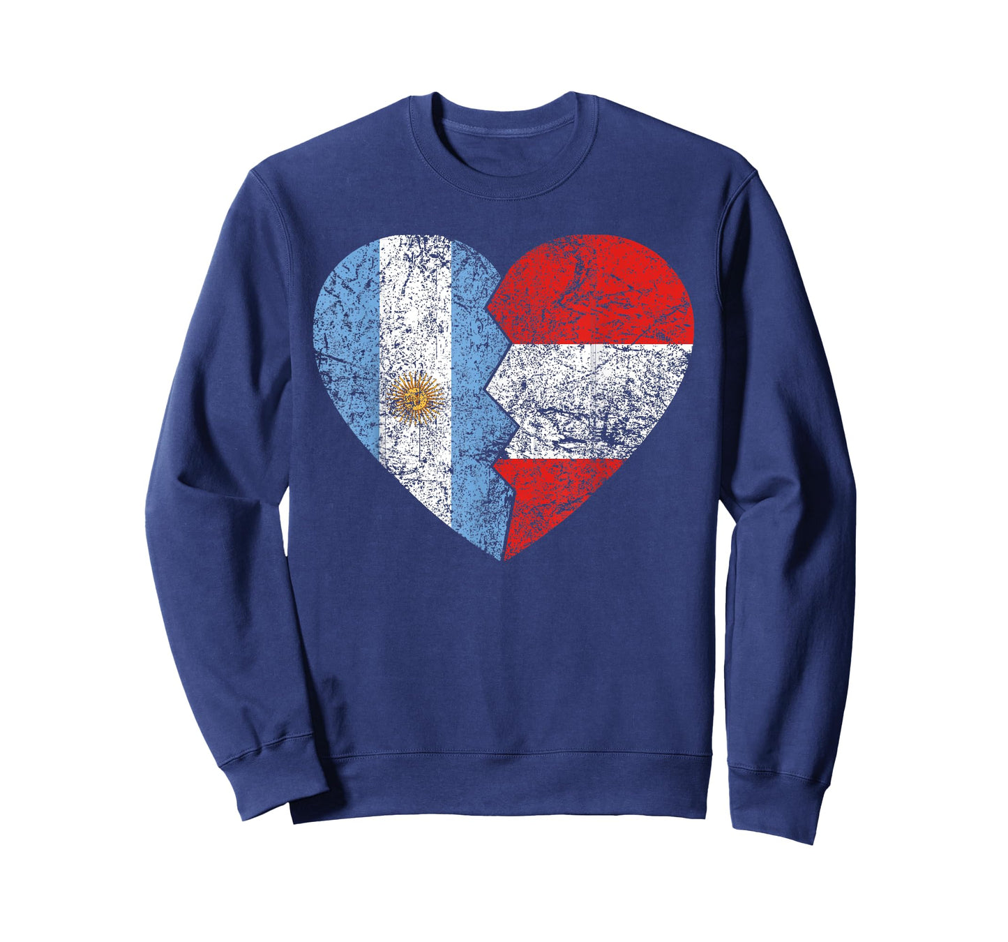 Peruvian Argentinian Flag Heart | Argentina Peru Flag Roots T-Shirt