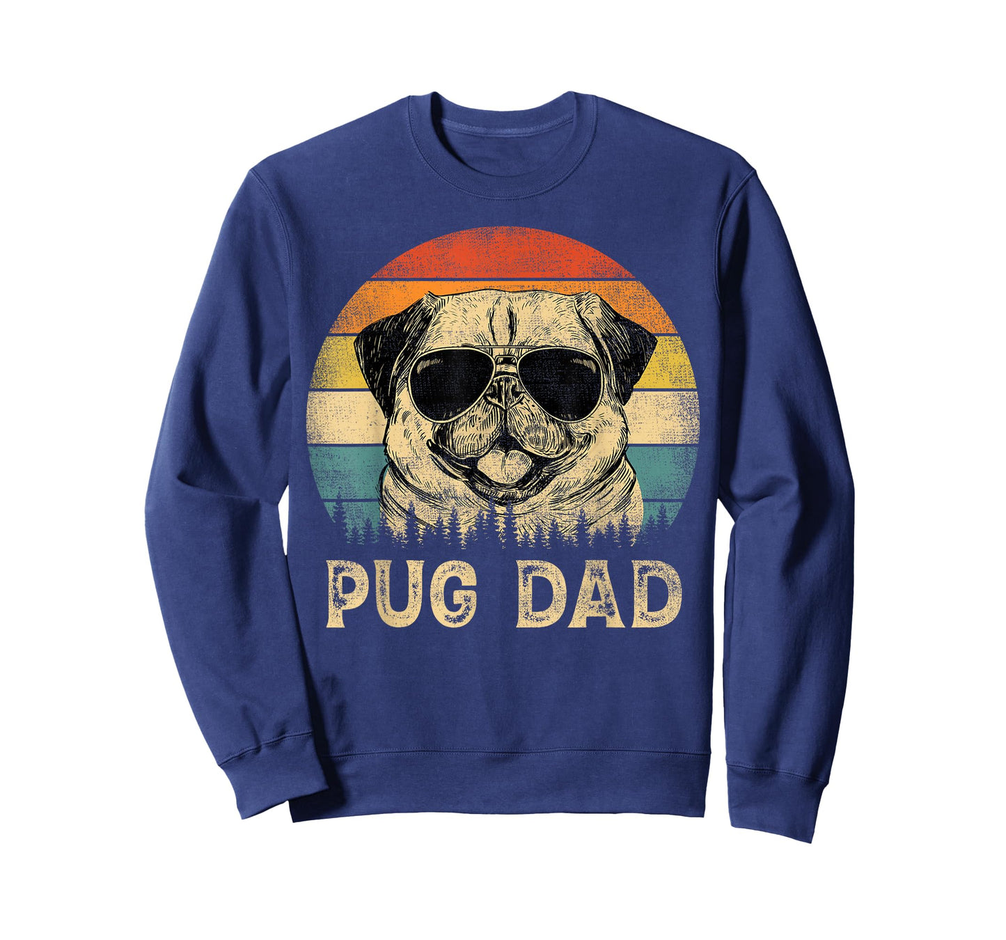 Vintage Pug Dad Dog Lovers Father's Day Tee T-Shirt