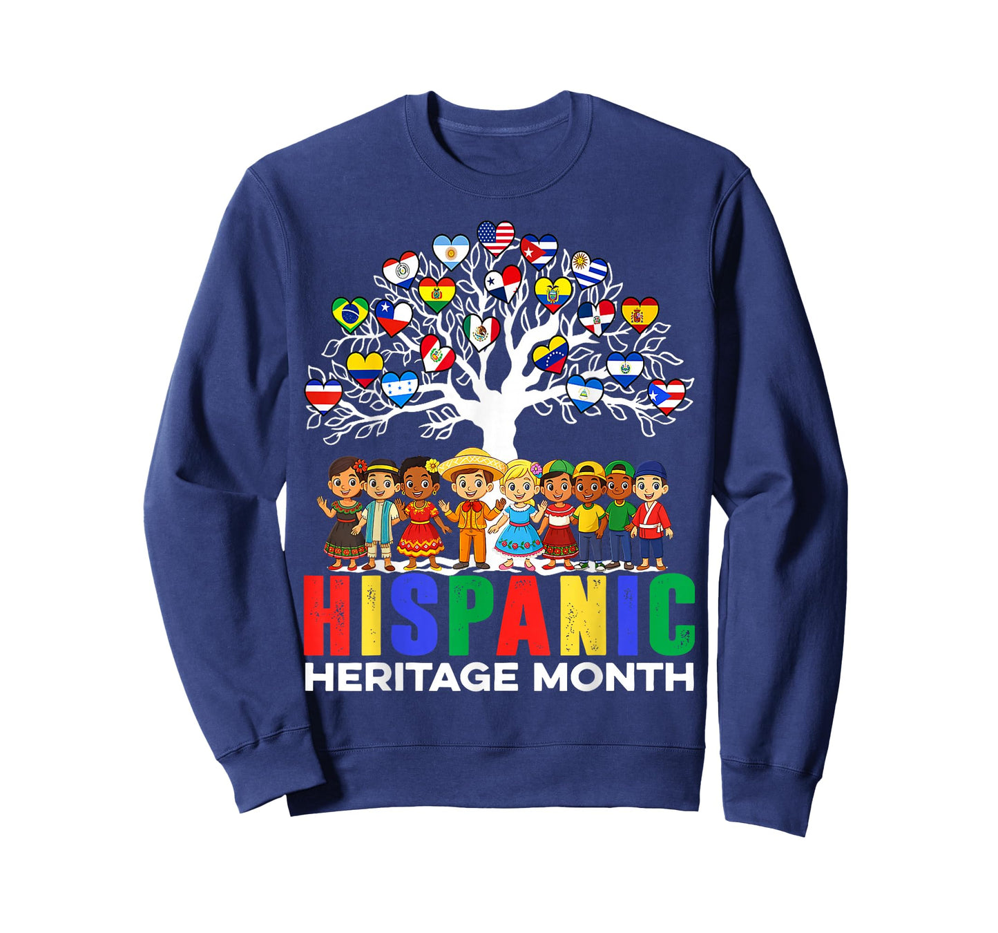 Hispanic Heritage Month Latin Countries Hands Heart Flags T-Shirt