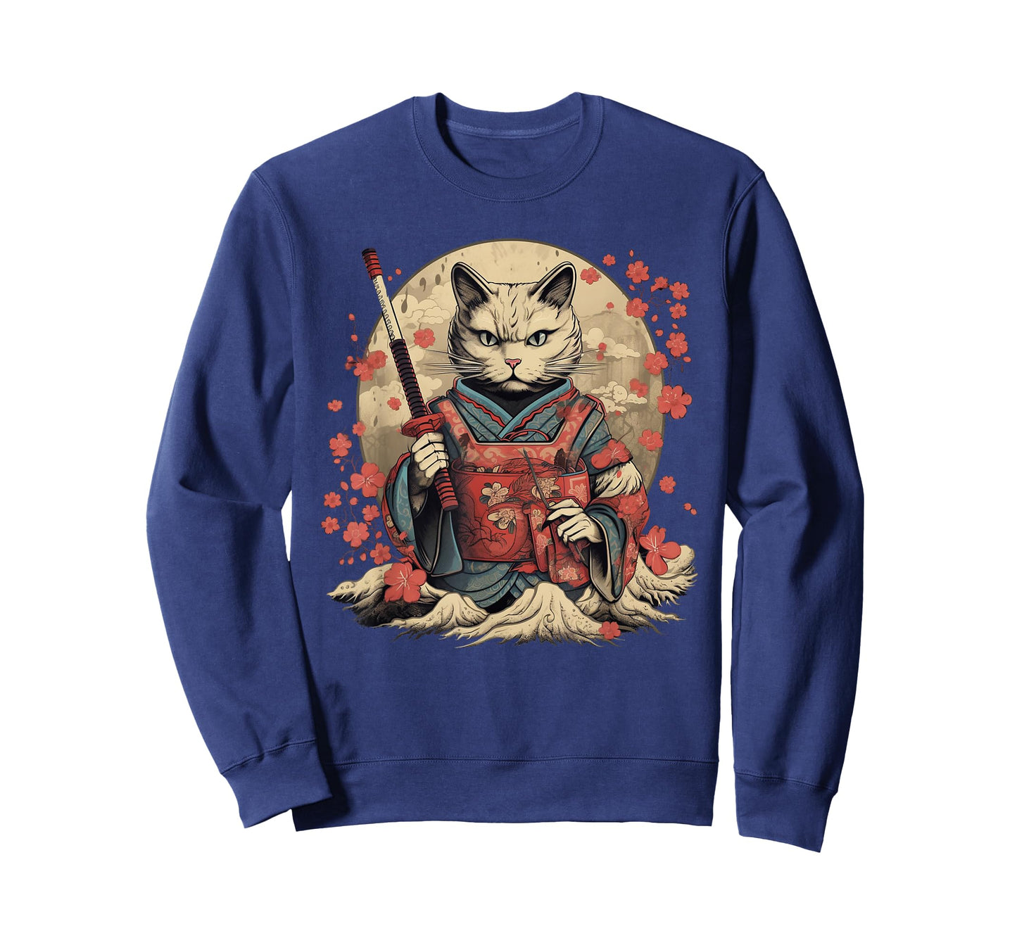 Vintage Japanese Samurai Ninja Cat Tattoo Kawaii T-Shirt