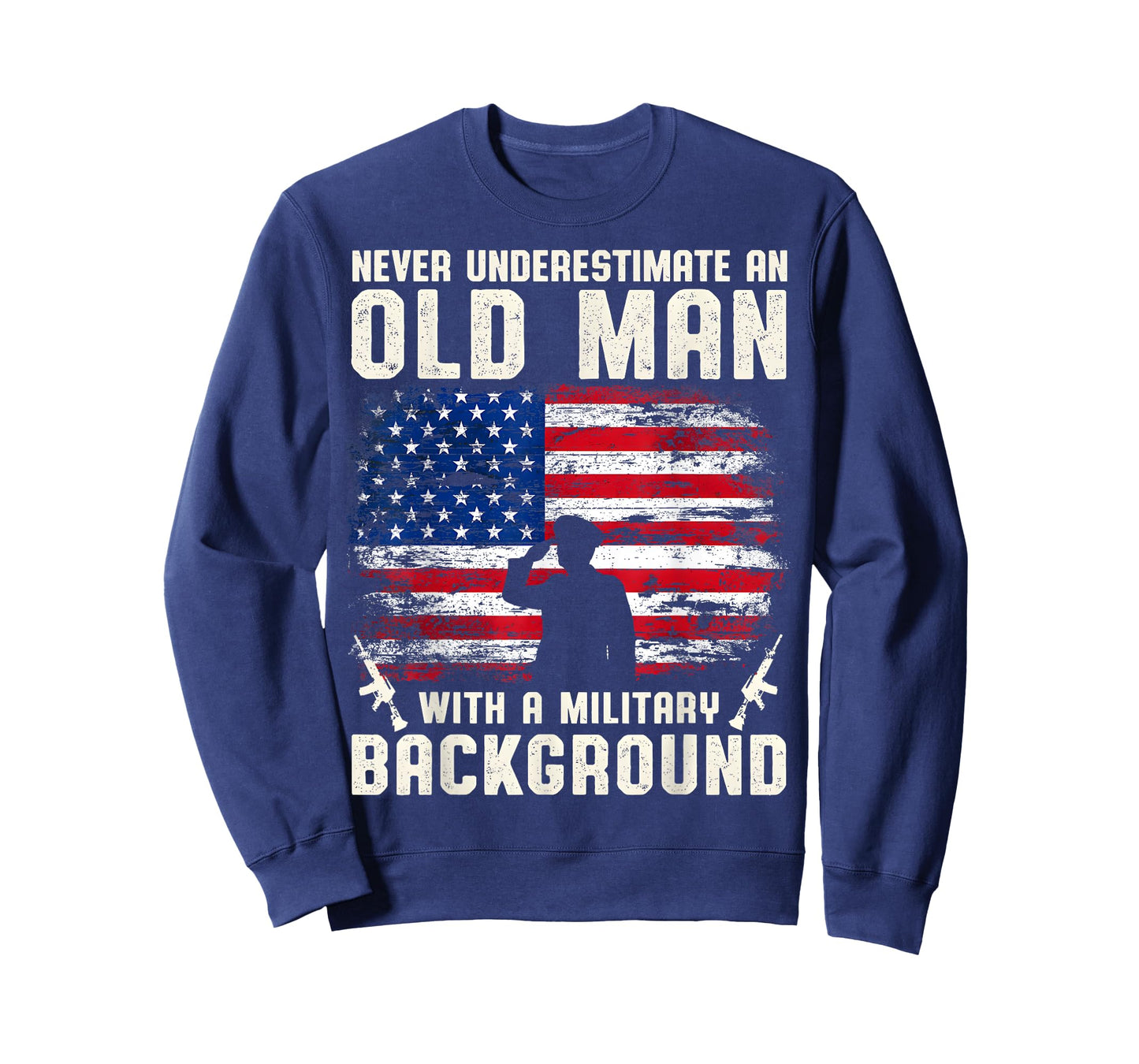 Never Underestimate An Old Man With A Military Background T-Shirt