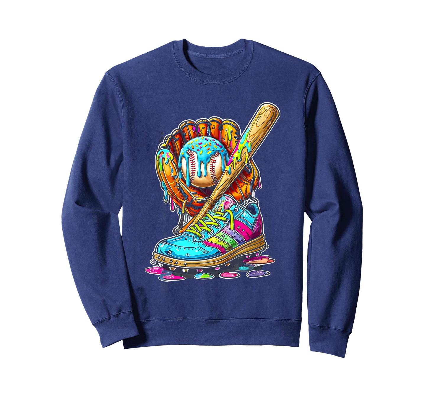 Ice Cream Drip Baseball Stuff Softball Drip Glove Bat Shoe T-Shirt