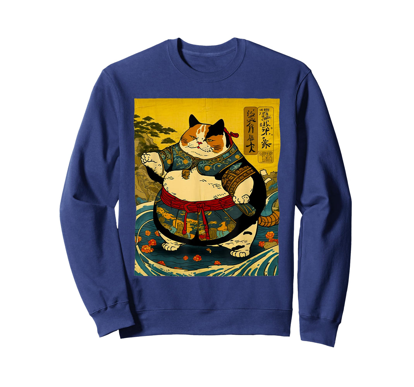 Japanese Art Cat Ninja Sumo Cat Anime Wrestler Cat Men Women T-Shirt