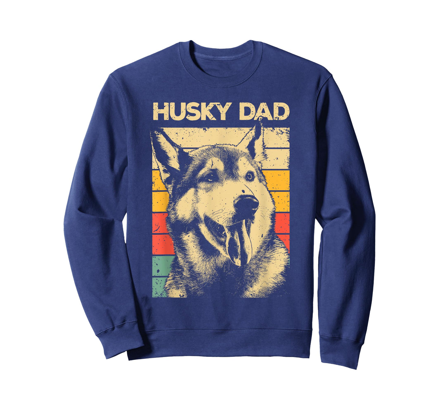 Husky Dad Art For Father Men Husky Lover Siberian Husky Dog T-Shirt