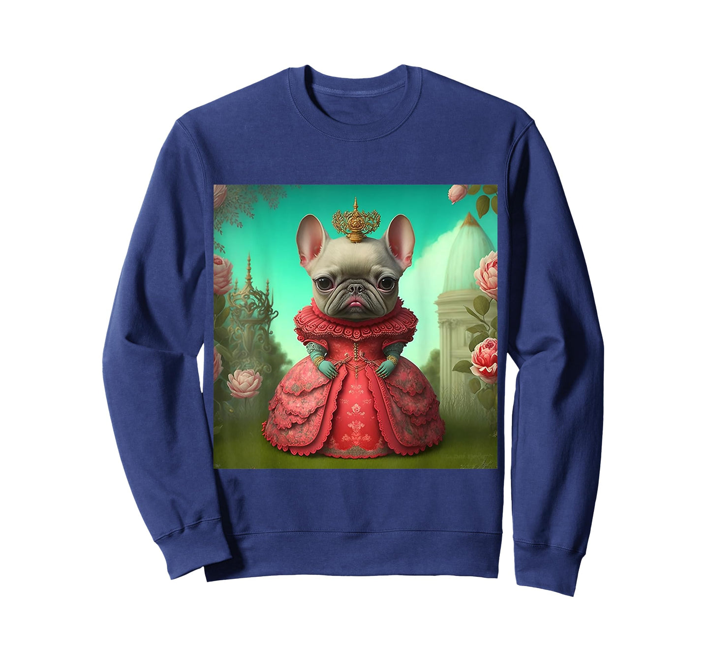 Beautiful Princess Frenchie French bulldog dog in pink dress Men Women T-Shirt