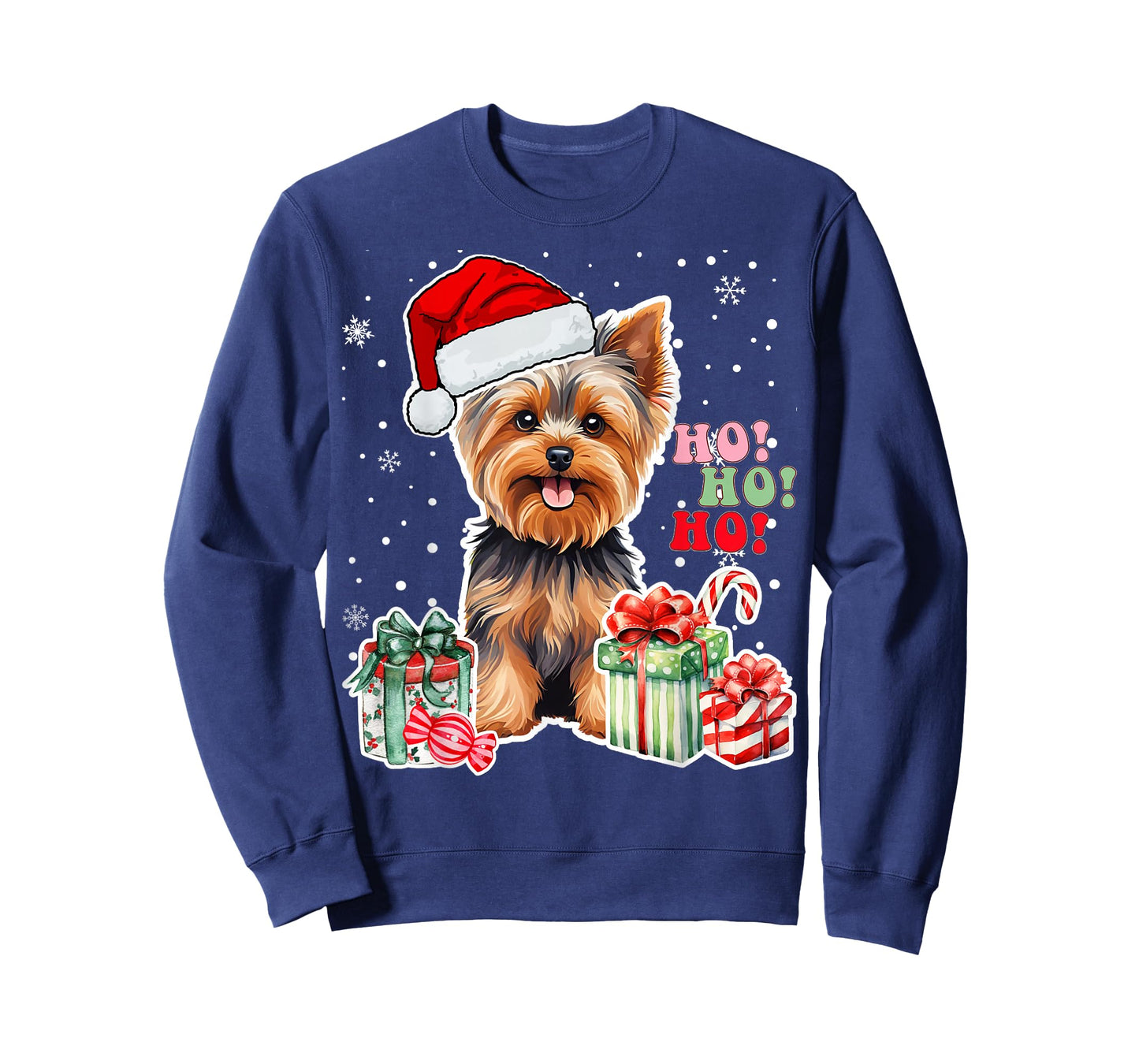 Yorkshire Terrier Christmas Yorkie Xmas Dog Santa Claus Hat T-Shirt
