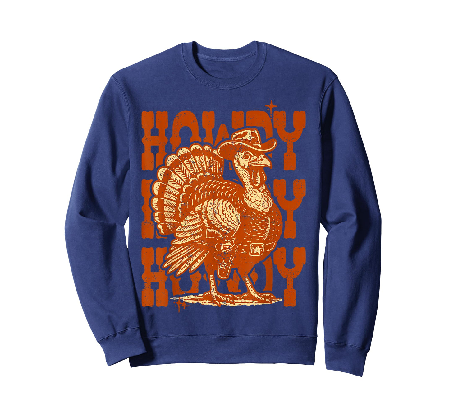 Retro Howdy Thanksgiving Turkey Western Cowboy Fall Vibes T-Shirt