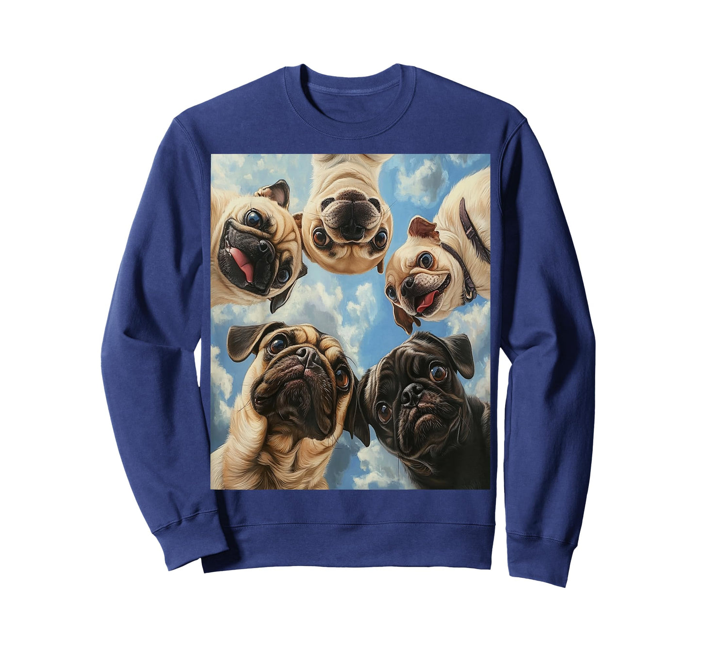 I Love Dogs Funny Pug Face Design Best Friend Dog Selfie T-Shirt