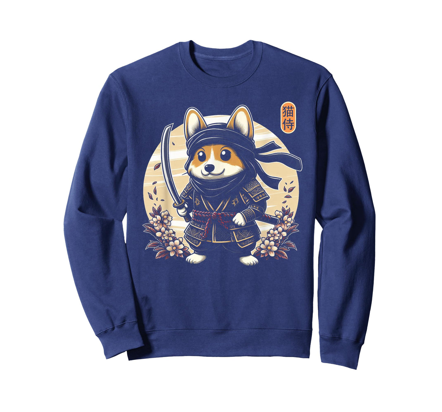 Japanese Samurai Ninja Corgi Tattoo Japanese Kawaii Art T-Shirt