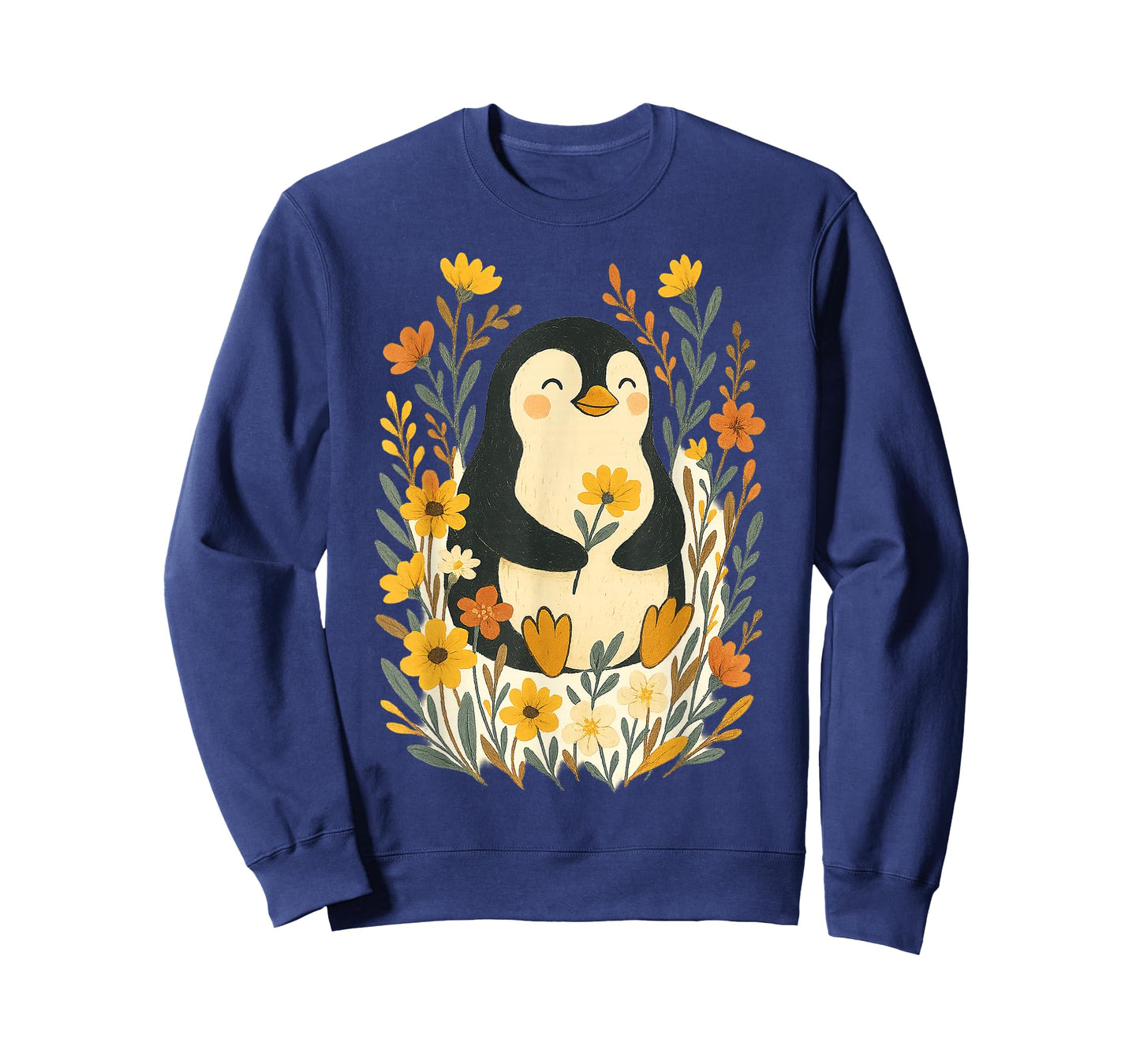 Cute Penguin Flowers Artwork T-Shirt