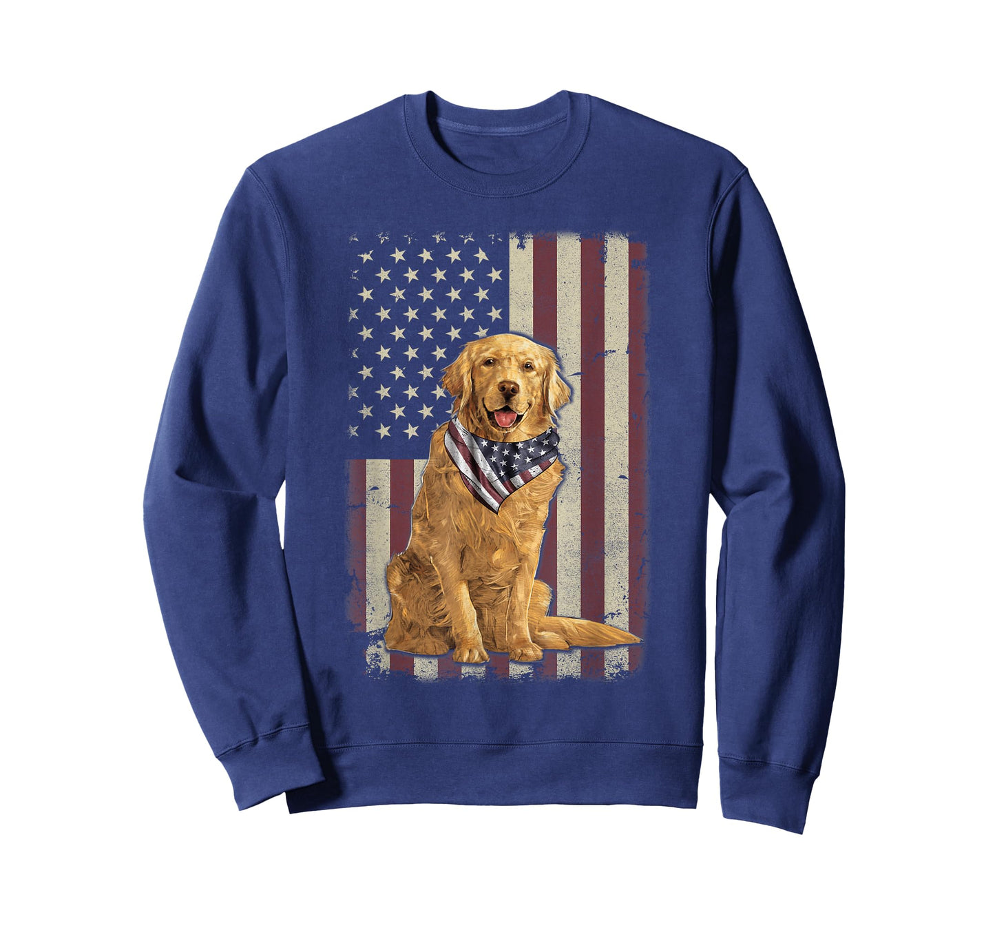 Golden Retriever American Flag Bandana 4th of July Tshirt T-Shirt