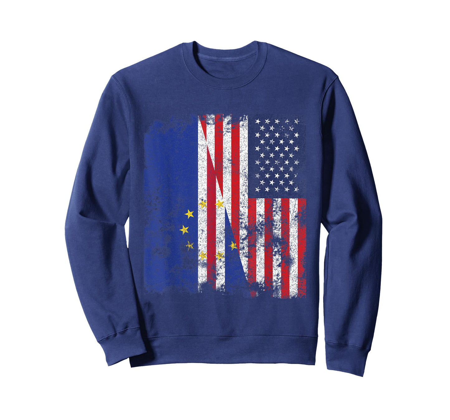 Cape Verde USA Flag Distressed - Half American T-Shirt
