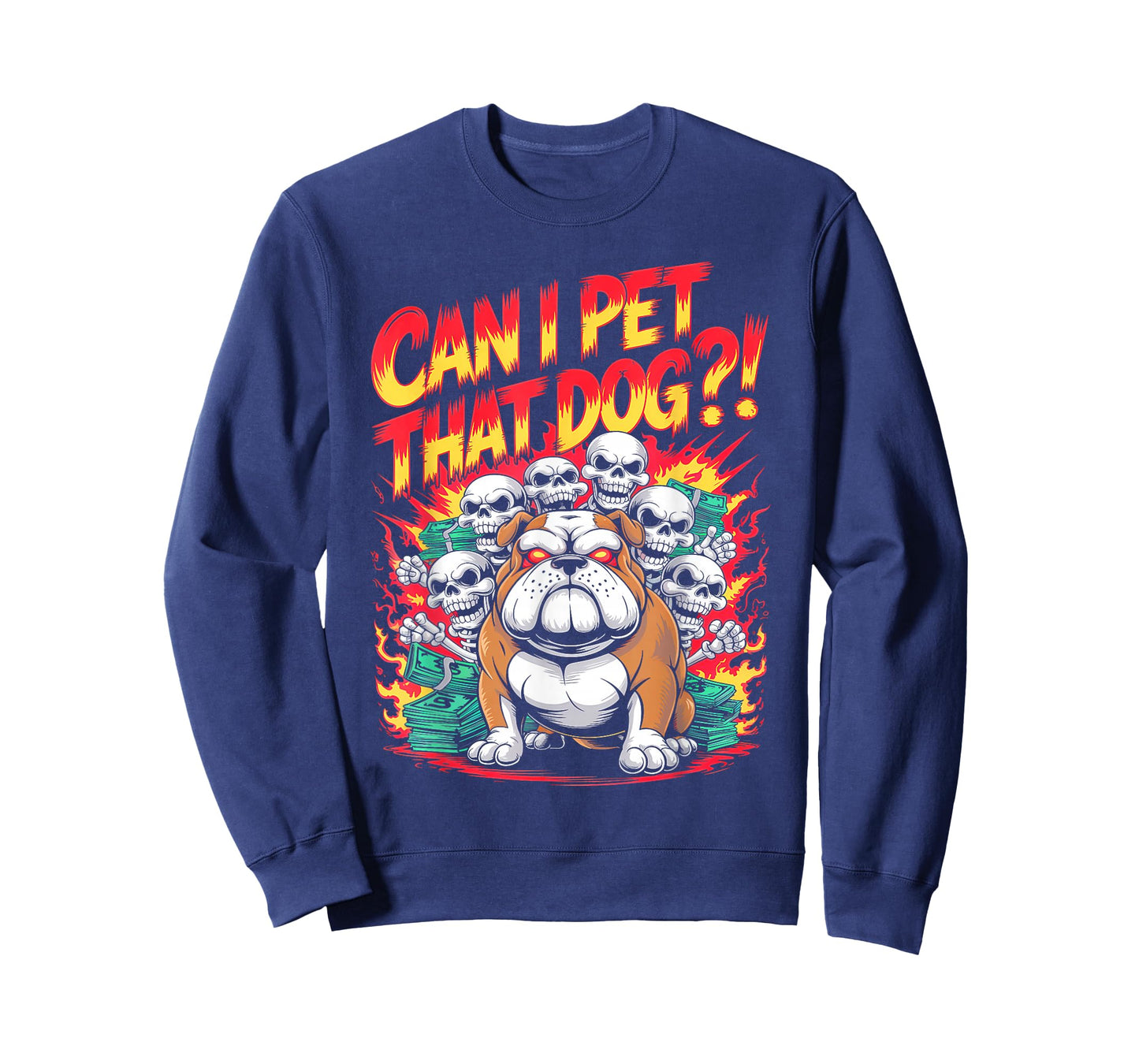 Can I Pet That Dog?! Cute Skeleton Halloween Bulldog Bootleg T-Shirt