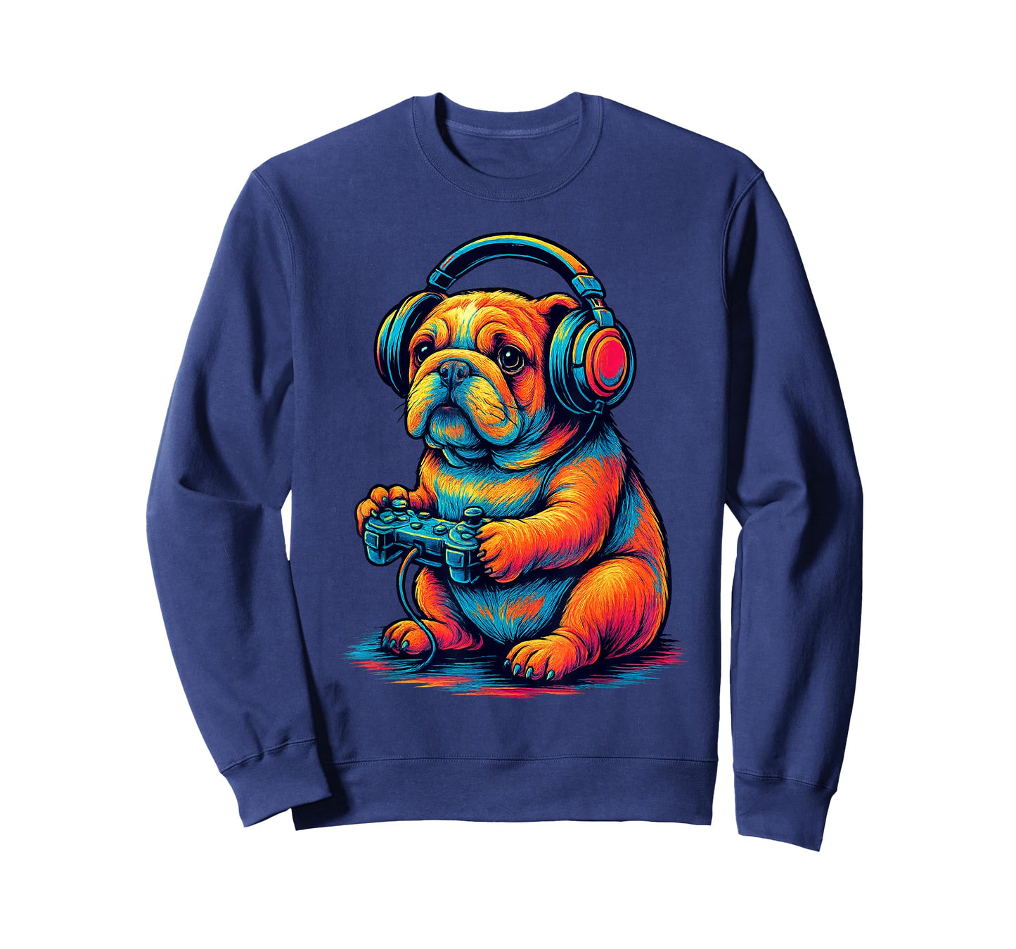 English Bulldog Retro Gamer Vintage Gaming Dog Lover Men Women Kids T-Shirt